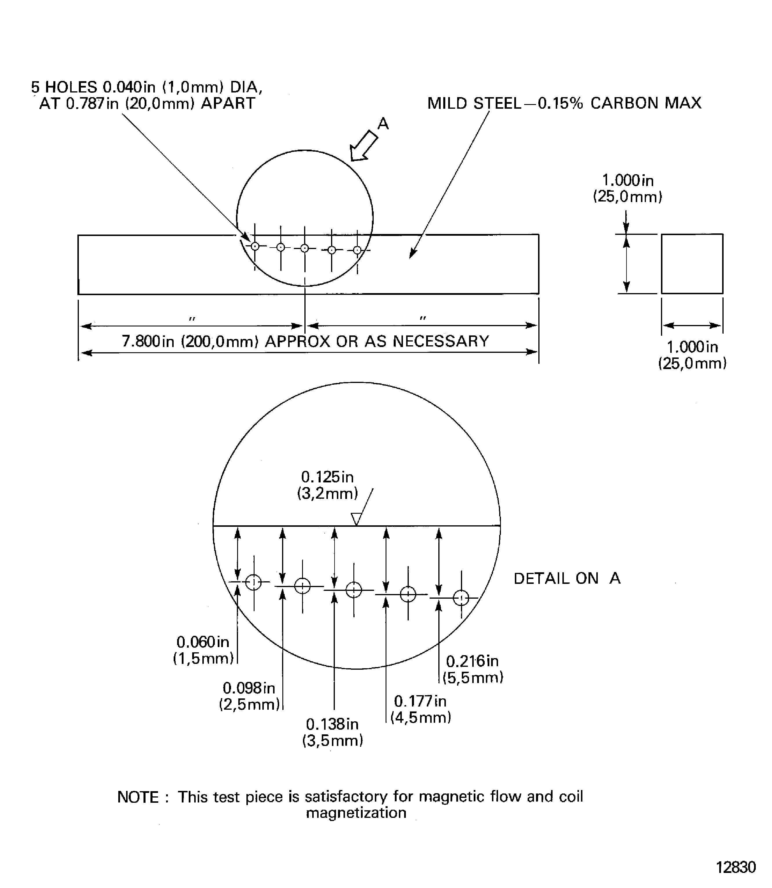 Test piece for longitudinal magnetization