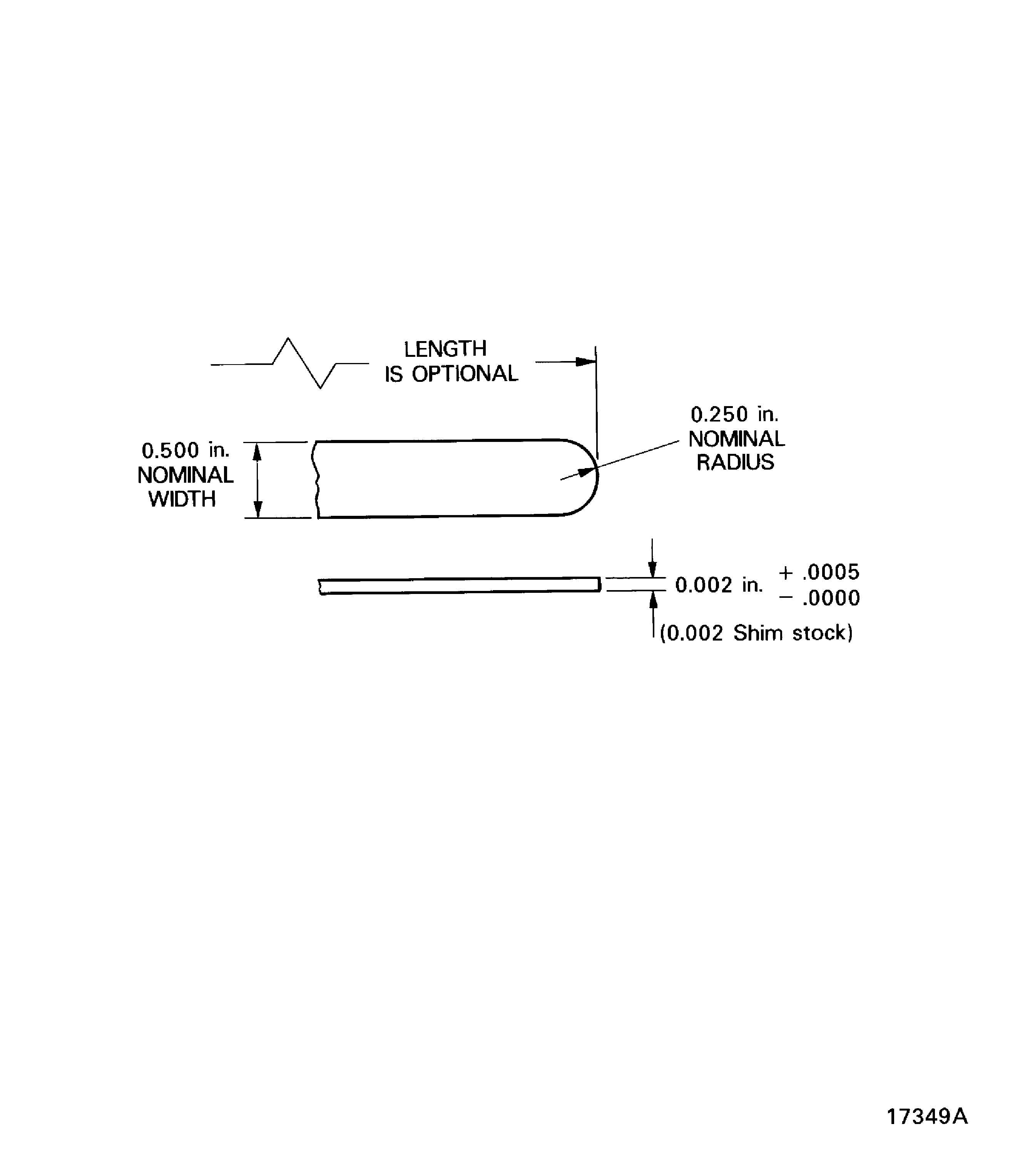 Detail of rivet clearance inspection shim