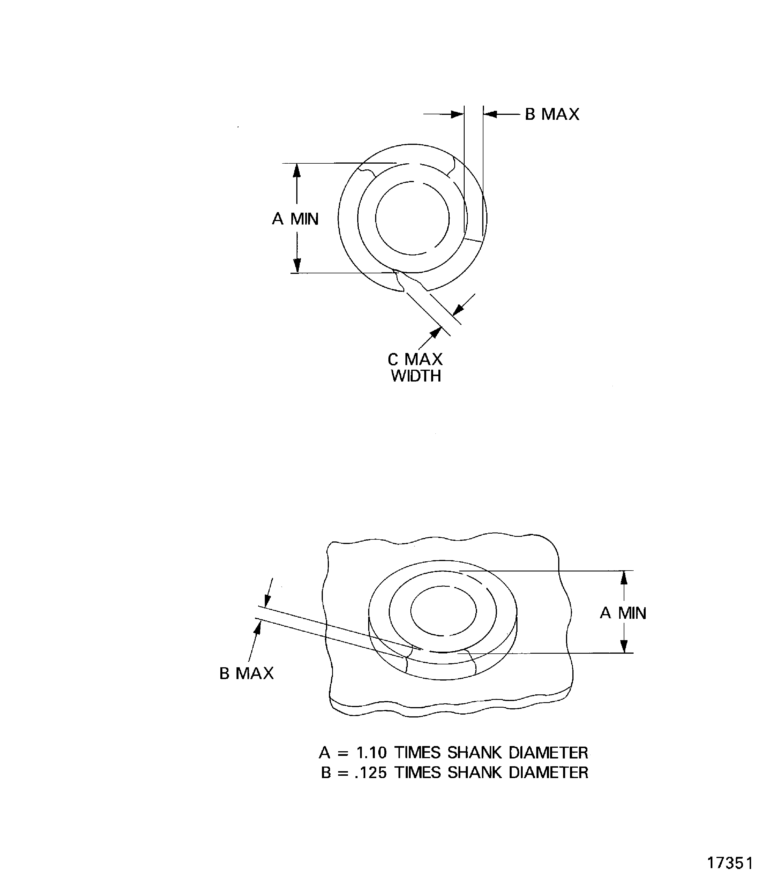 Crack limits for upset heads