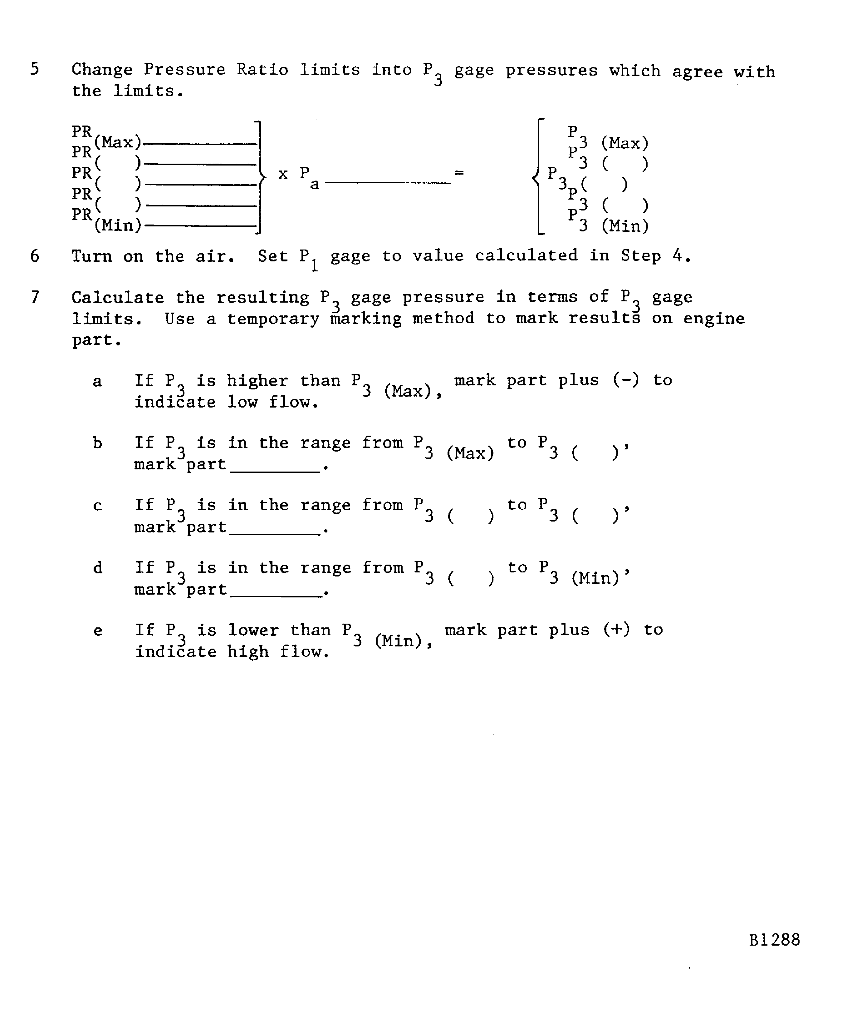 Pressure ratio procedure of testing. Sample worksheet 3 (Sheet 2)
