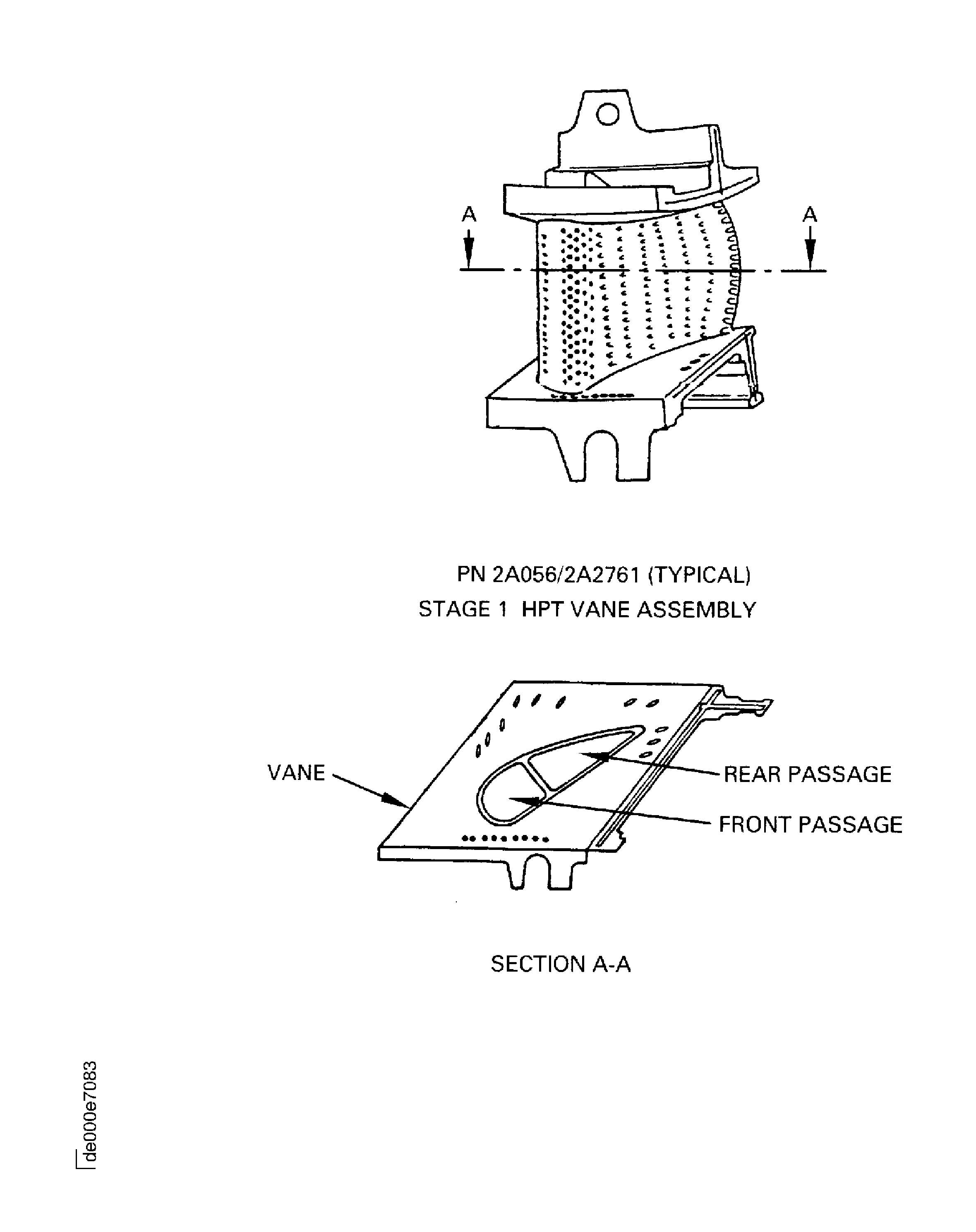 Stage 1 HPT vane cluster assembly and vane assembly airflow passages