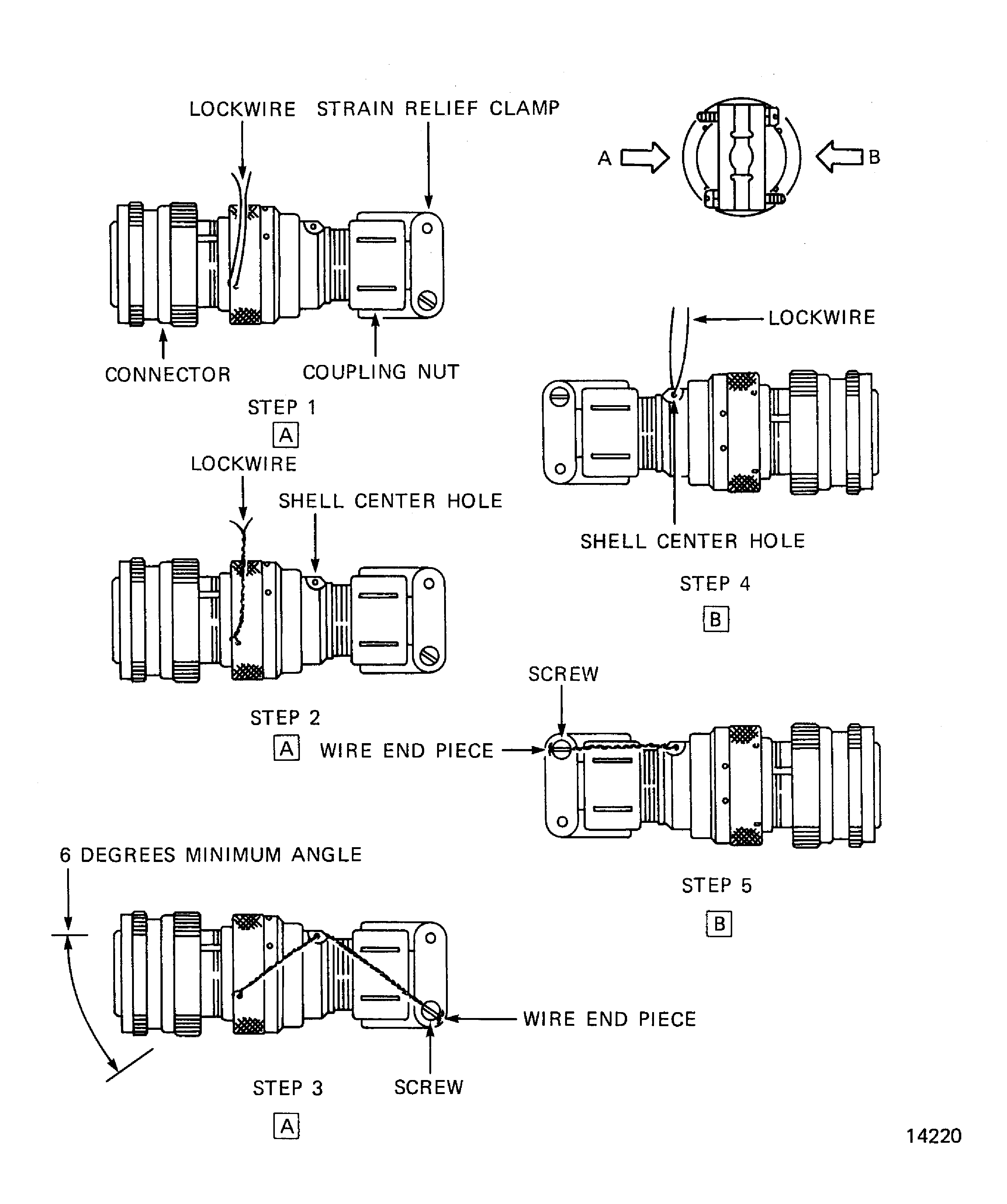 Connector assembly lockwire details