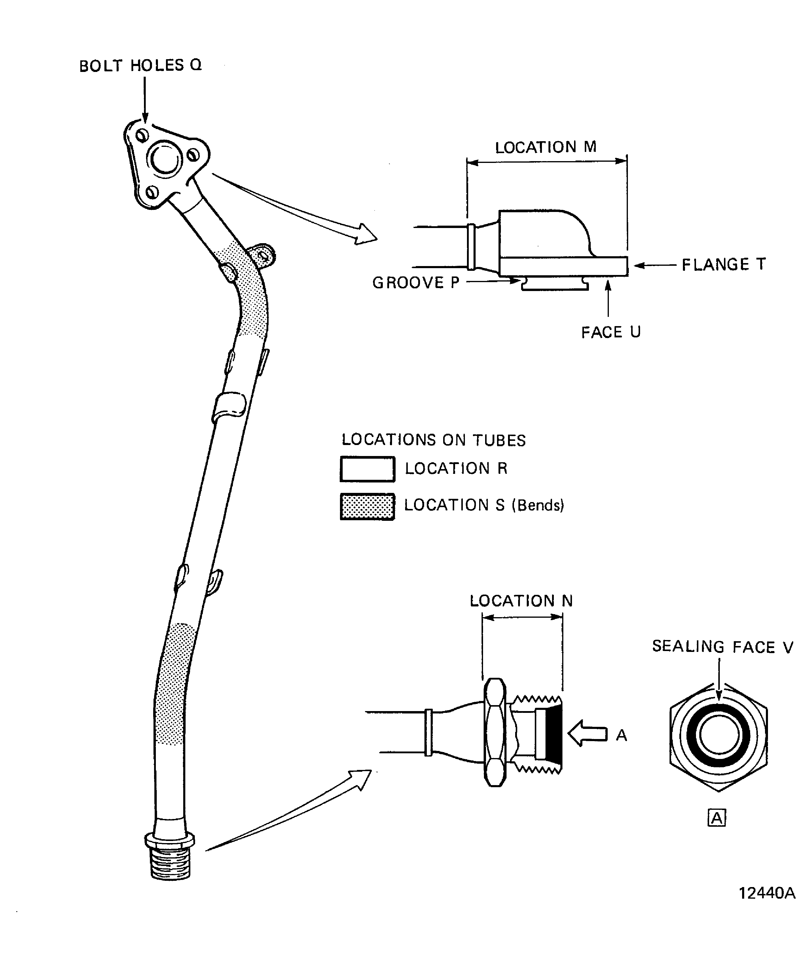 Locations on the Oil Cooling Tube (03-500)