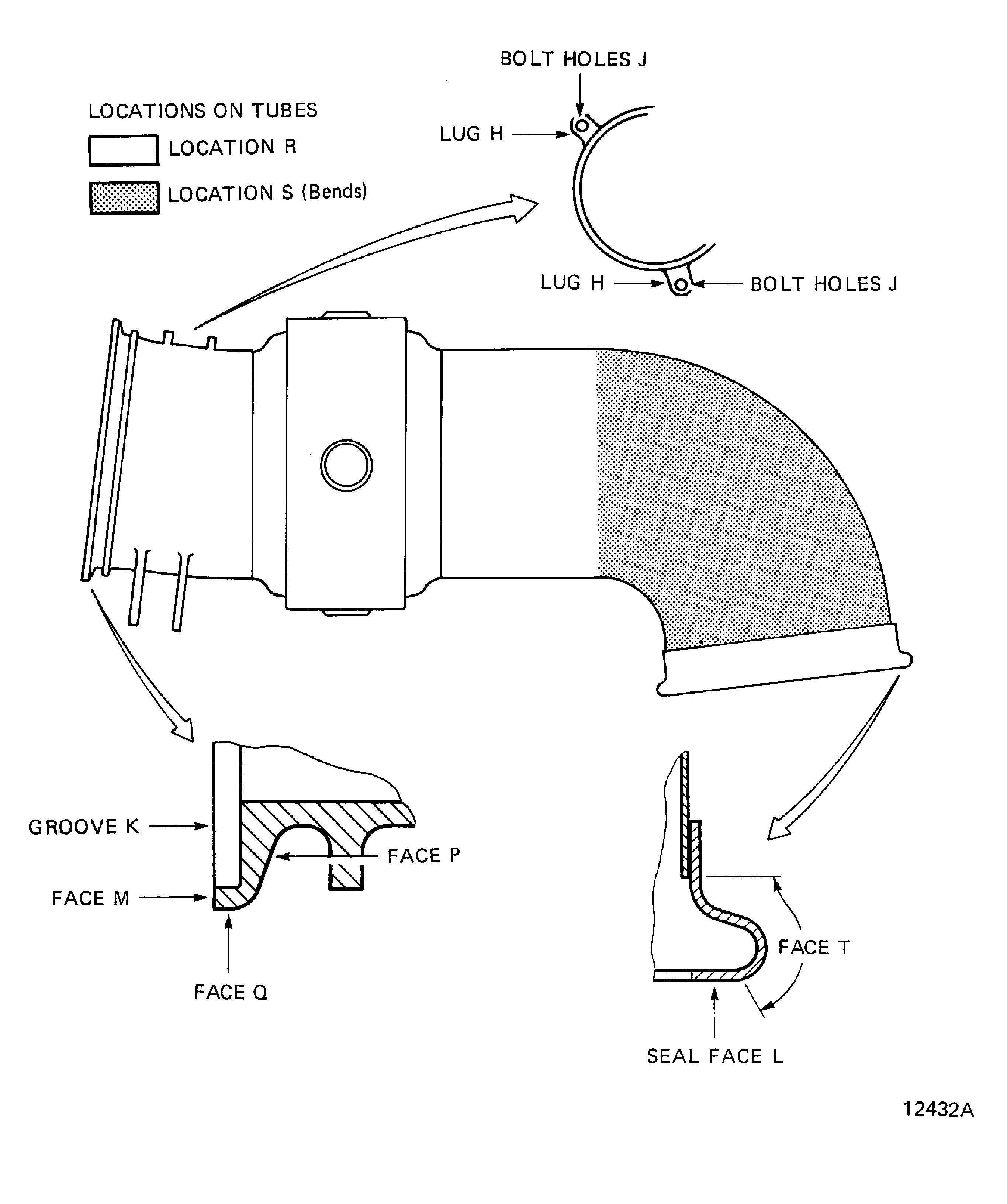 Locations On The Upper Bleed-Air Duct (01-100)