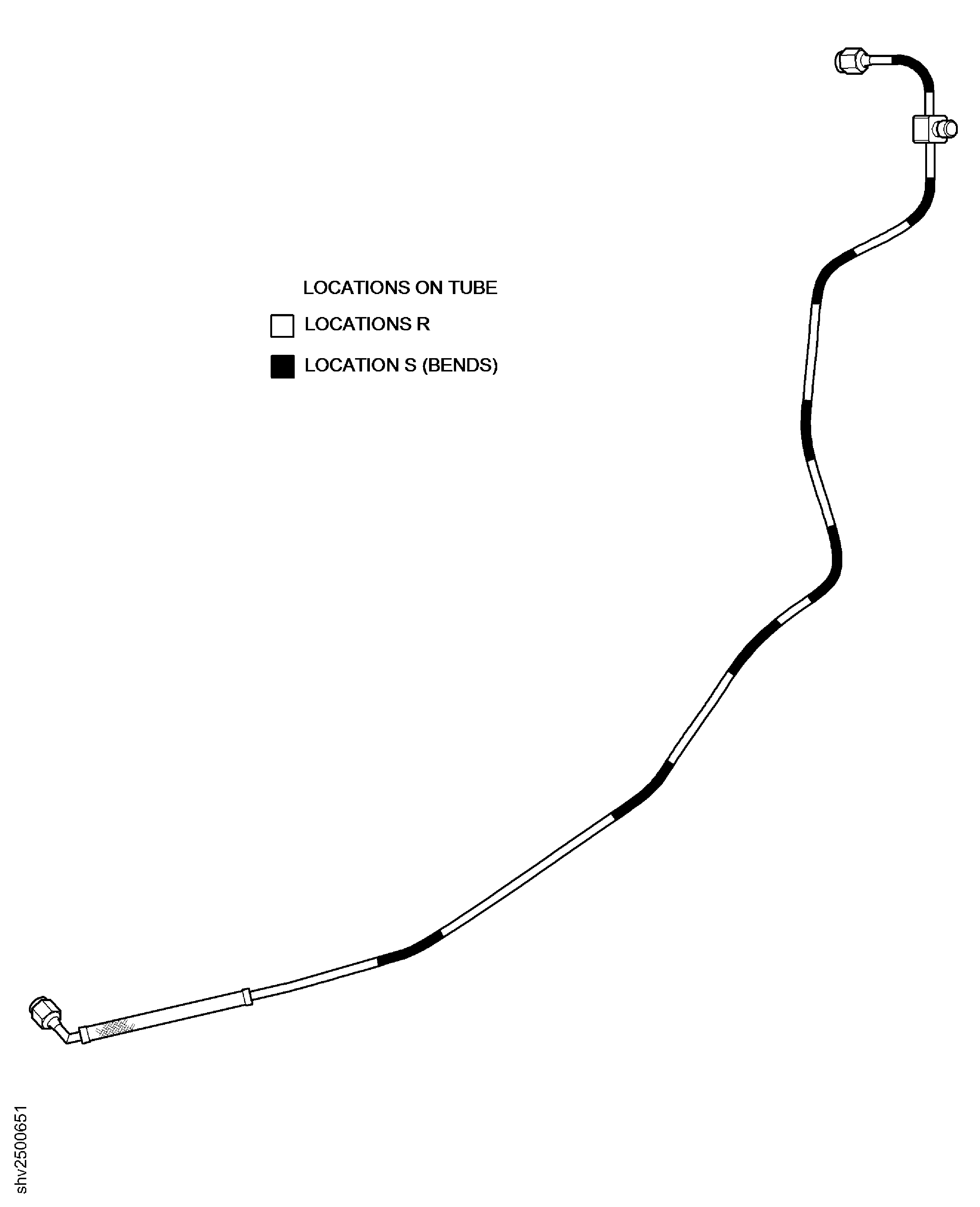 Locations on the Pressure Indicating Tube (01-600)
