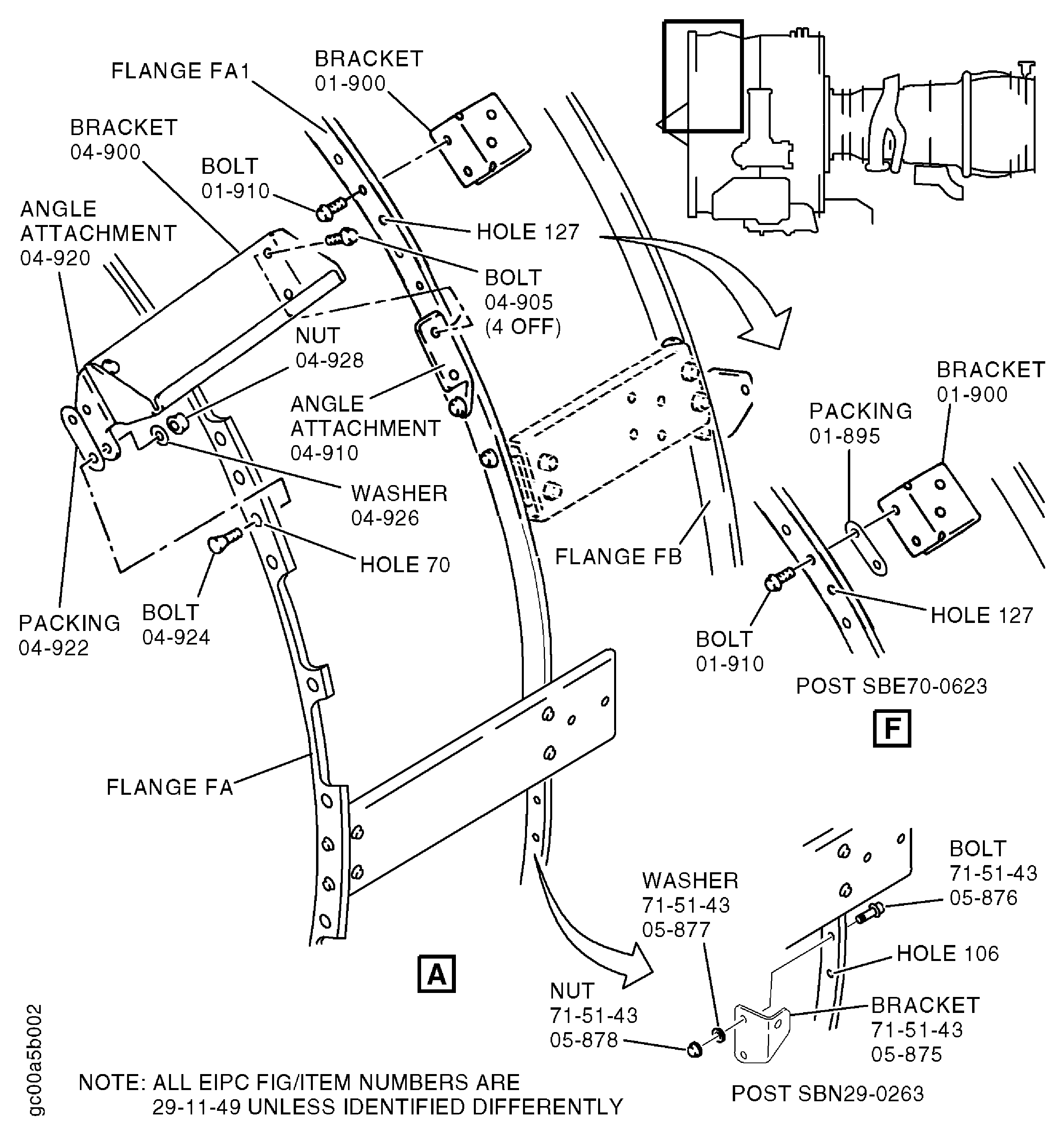 Install the Upper Fan Case Brackets - Left Side