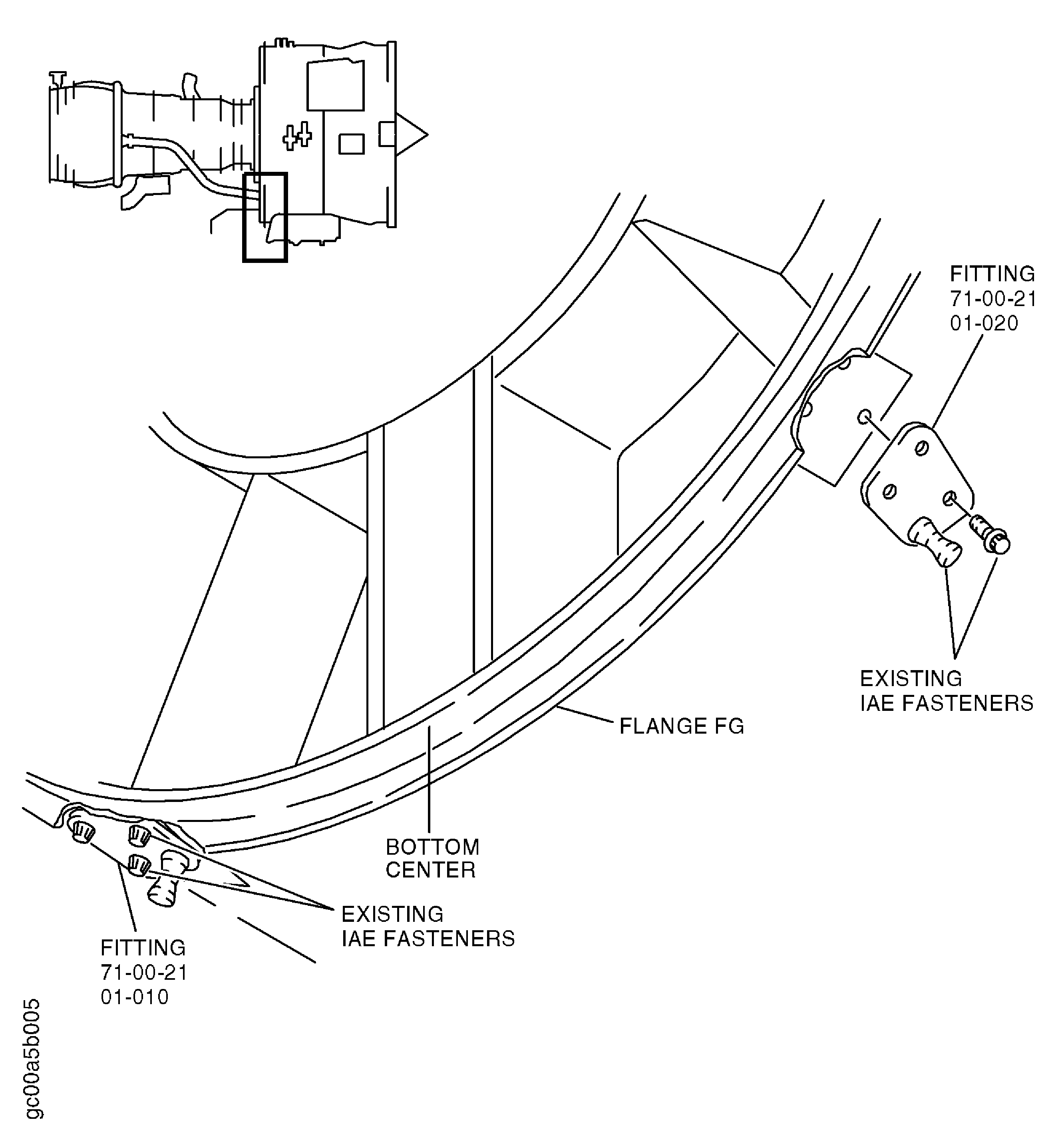 Install the Lower Fan Case Brackets - Aft