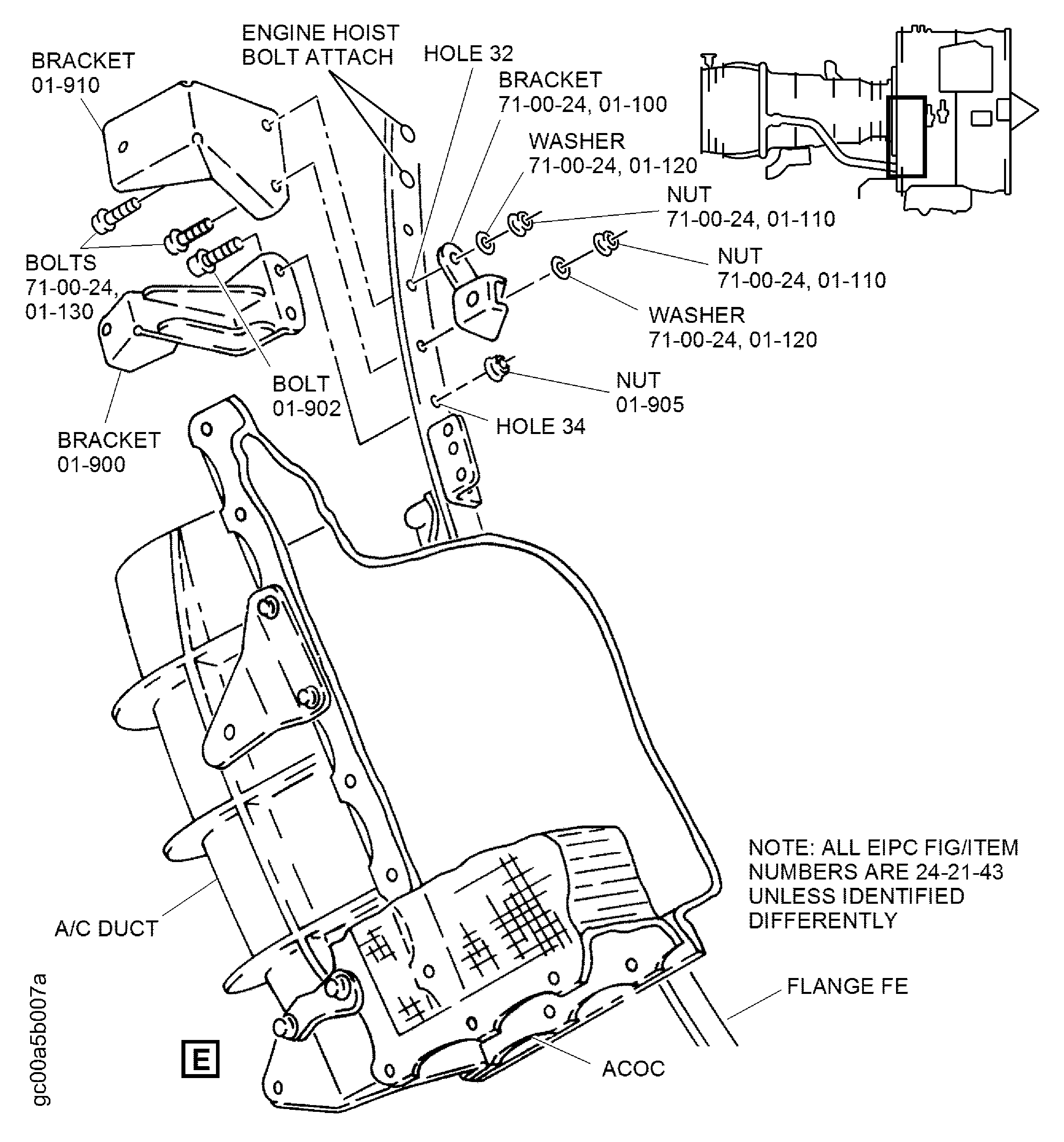 Install the Lower Fan Case Brackets - Right Side