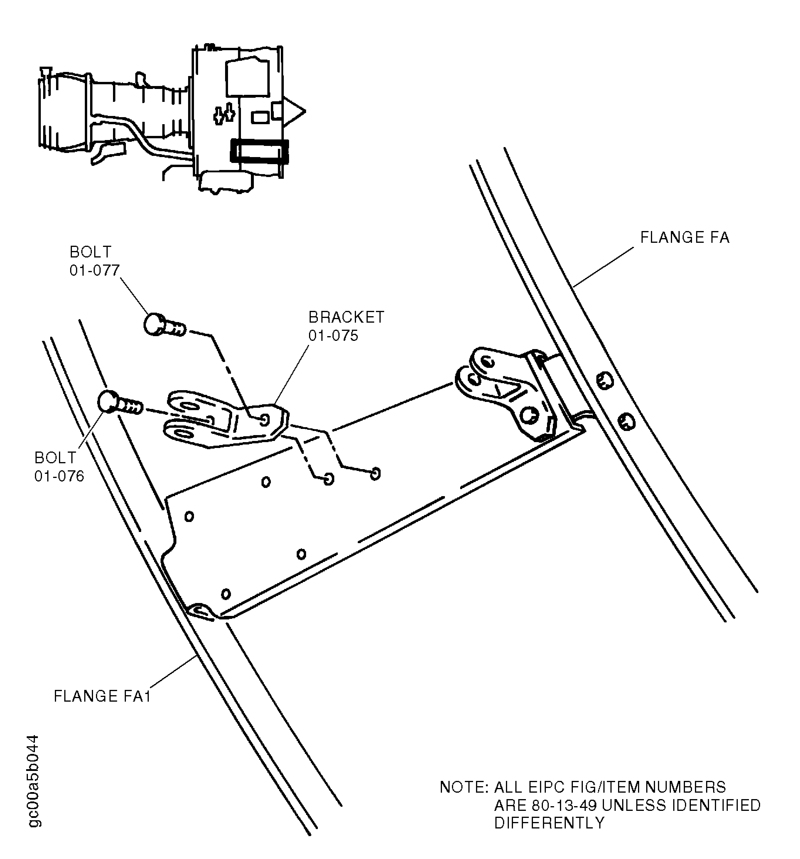 Install the Lower Fan Case Brackets - Right Side