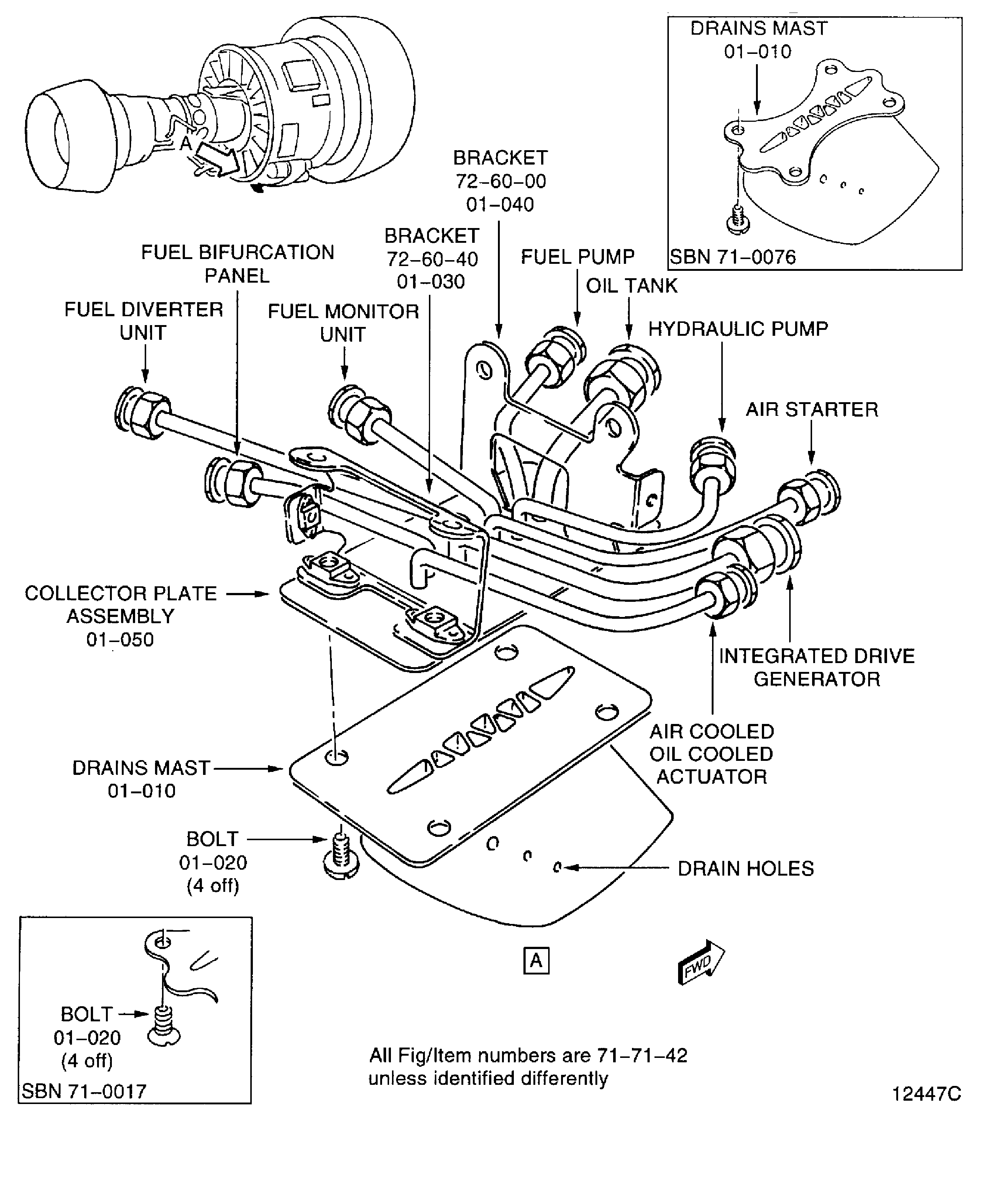 V2500-A1: Drains mast
