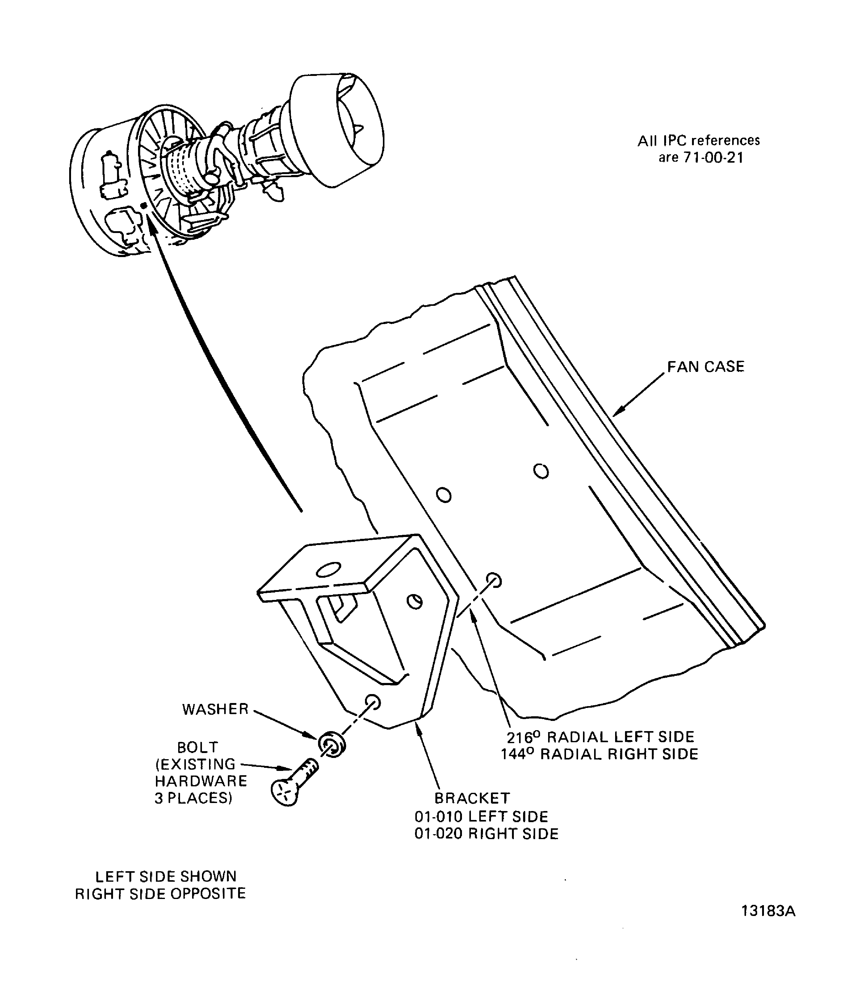 Forward hold-open rod support bracket