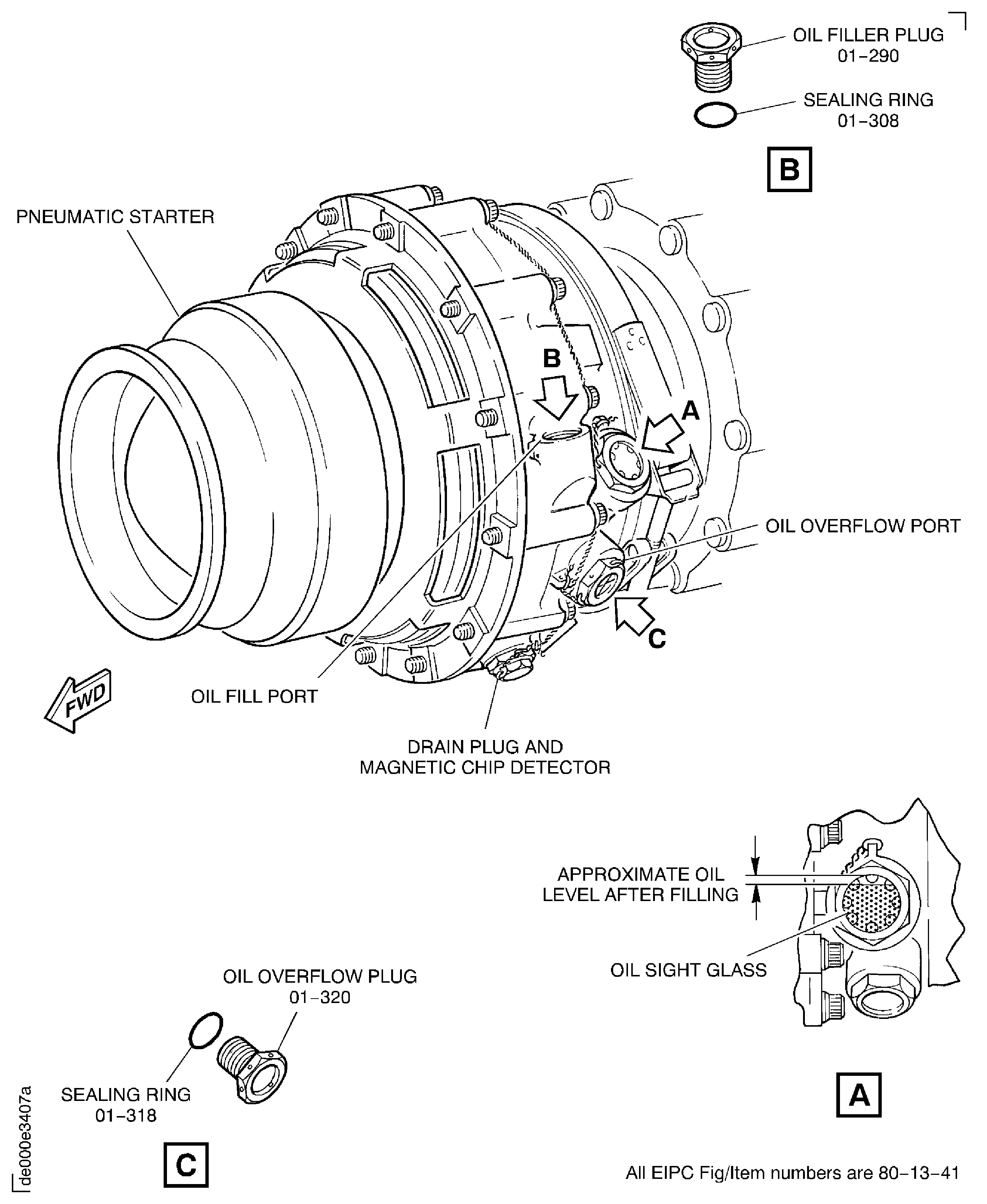 SBE 80-0007: Fill the pneumatic starter with oil