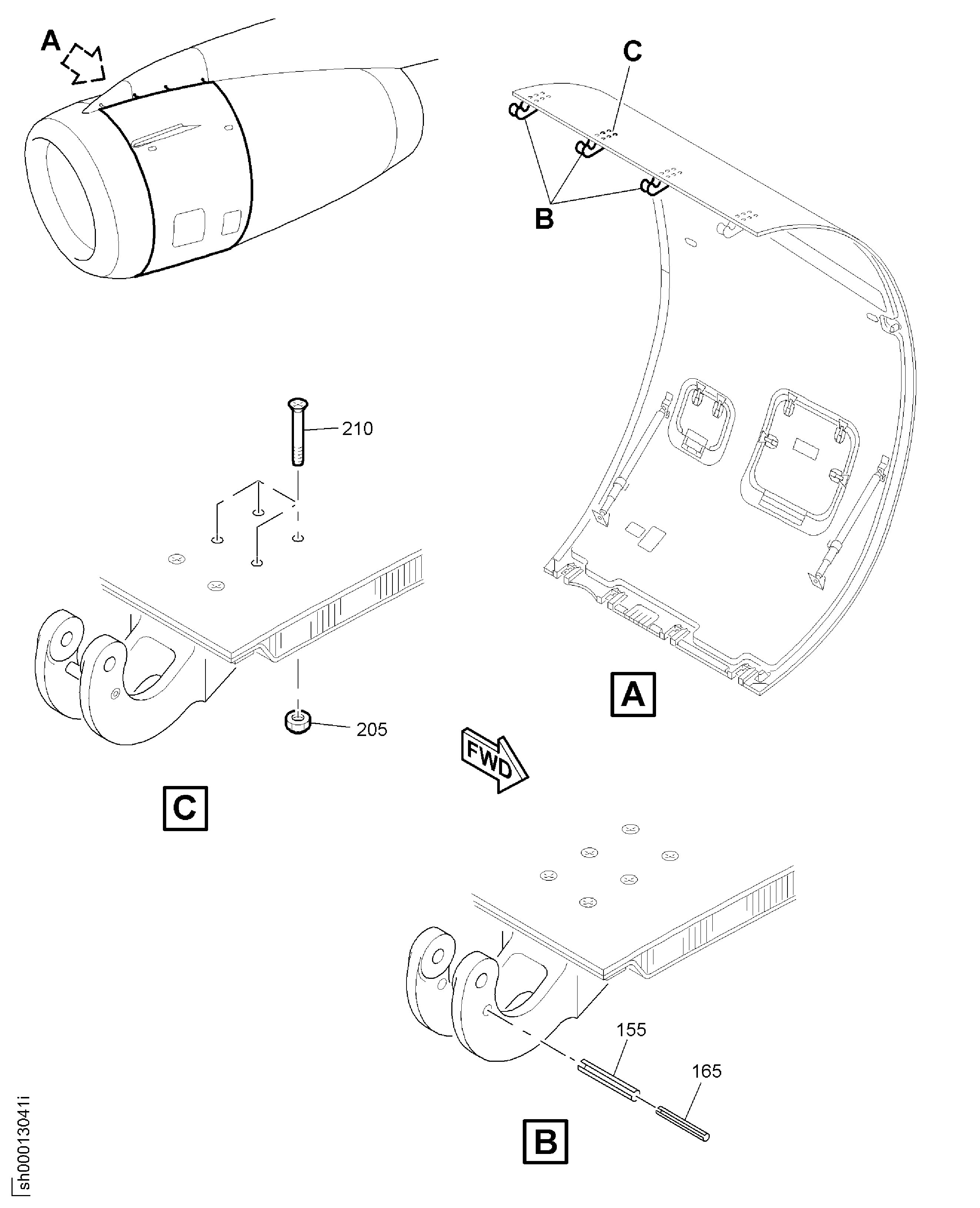 HINGES LEFT FAN COWL