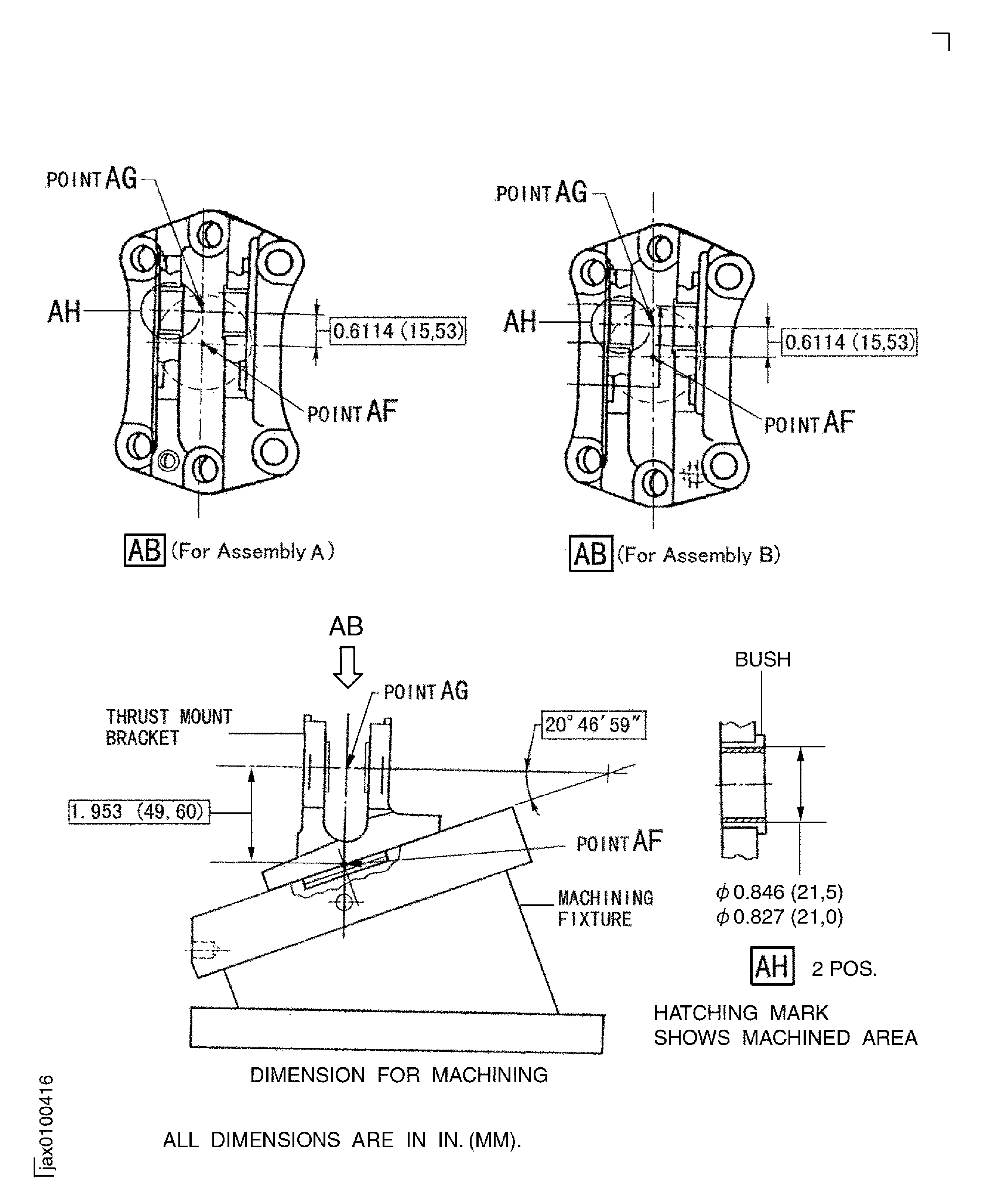 Machine the bore of the bush - Assembly A and Assembly B