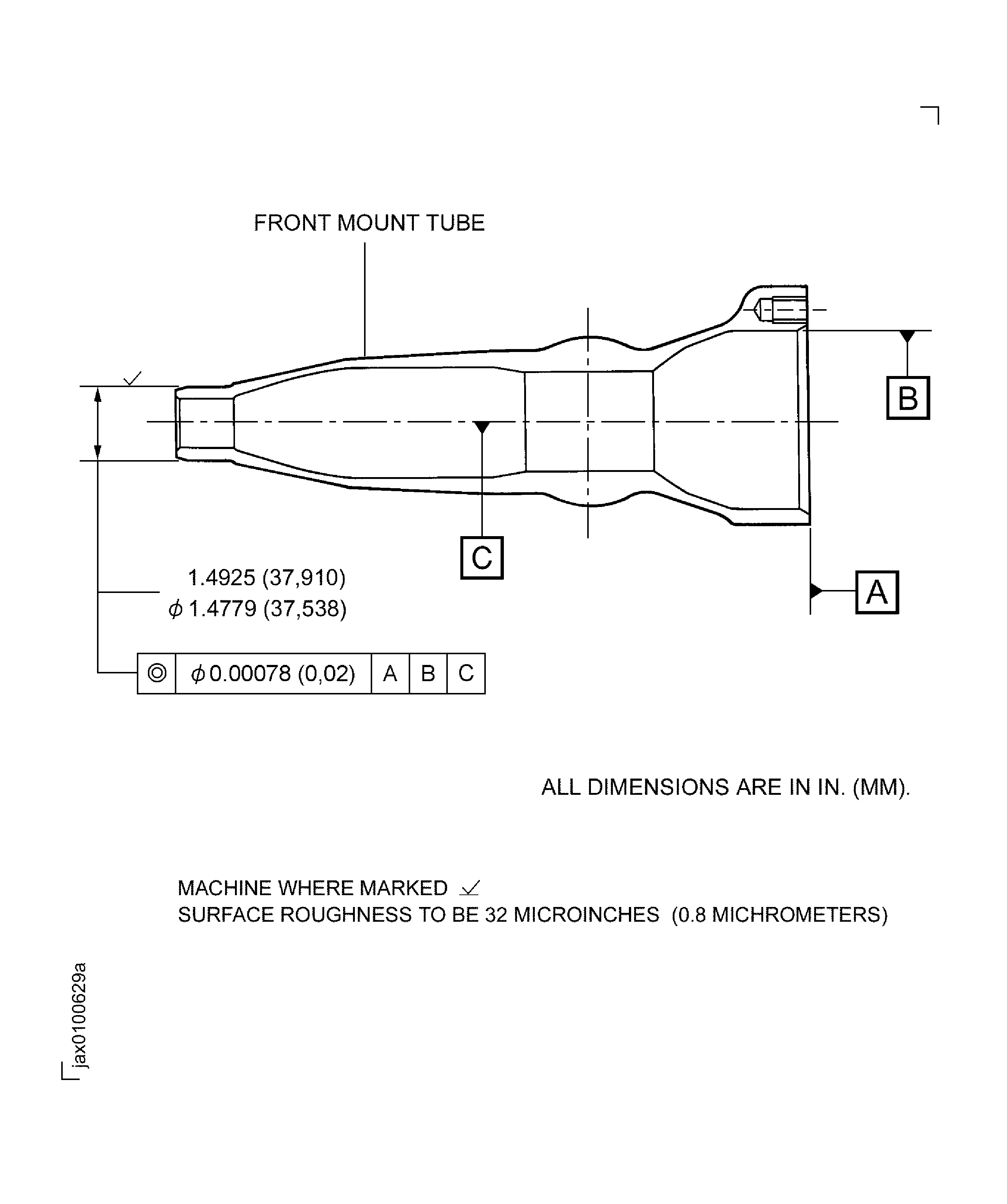 Repair details and dimensions (Before plating)