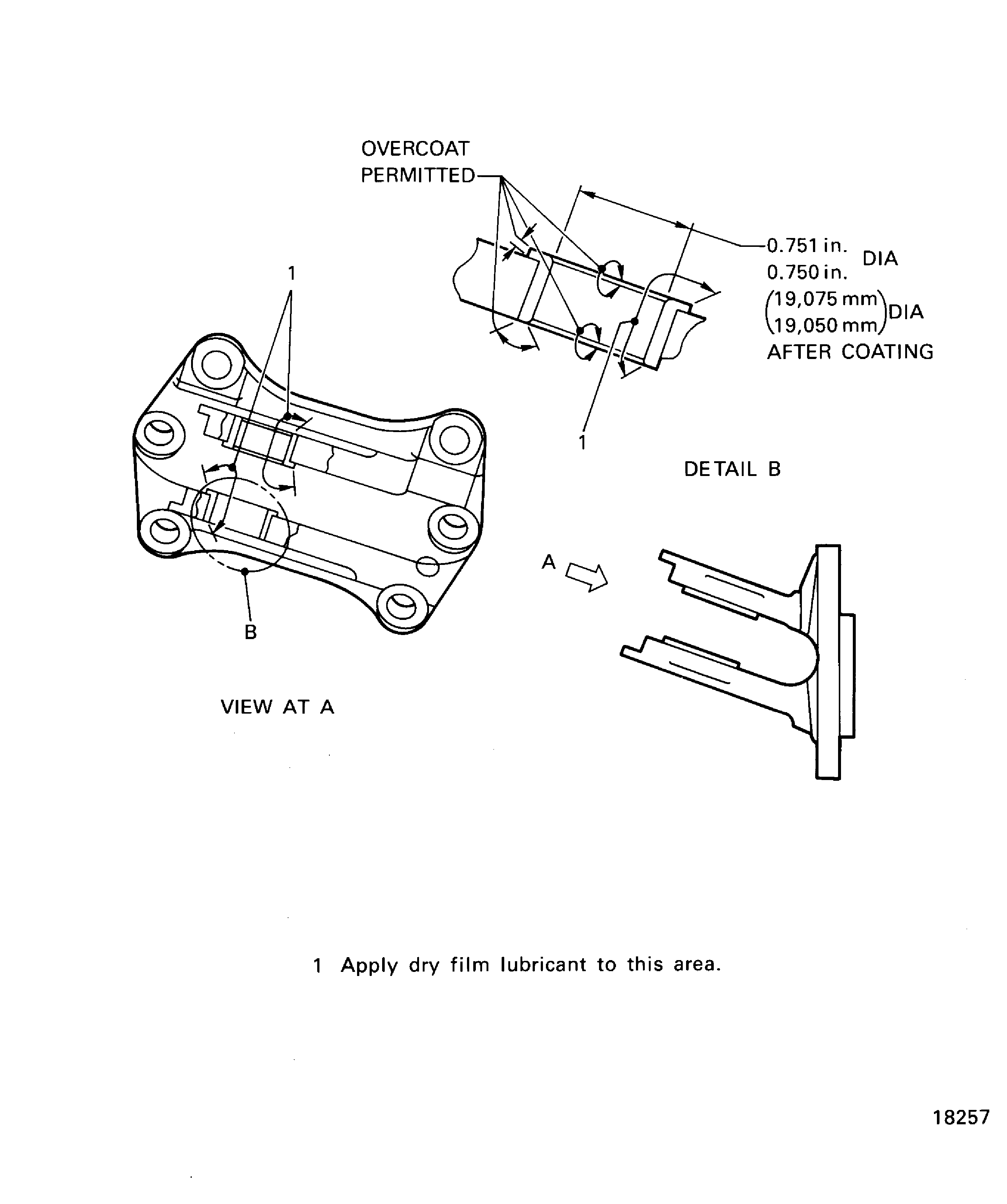 Apply the dry film lubricant to the area and location of No. 2 strut thrust mount bracket assembly