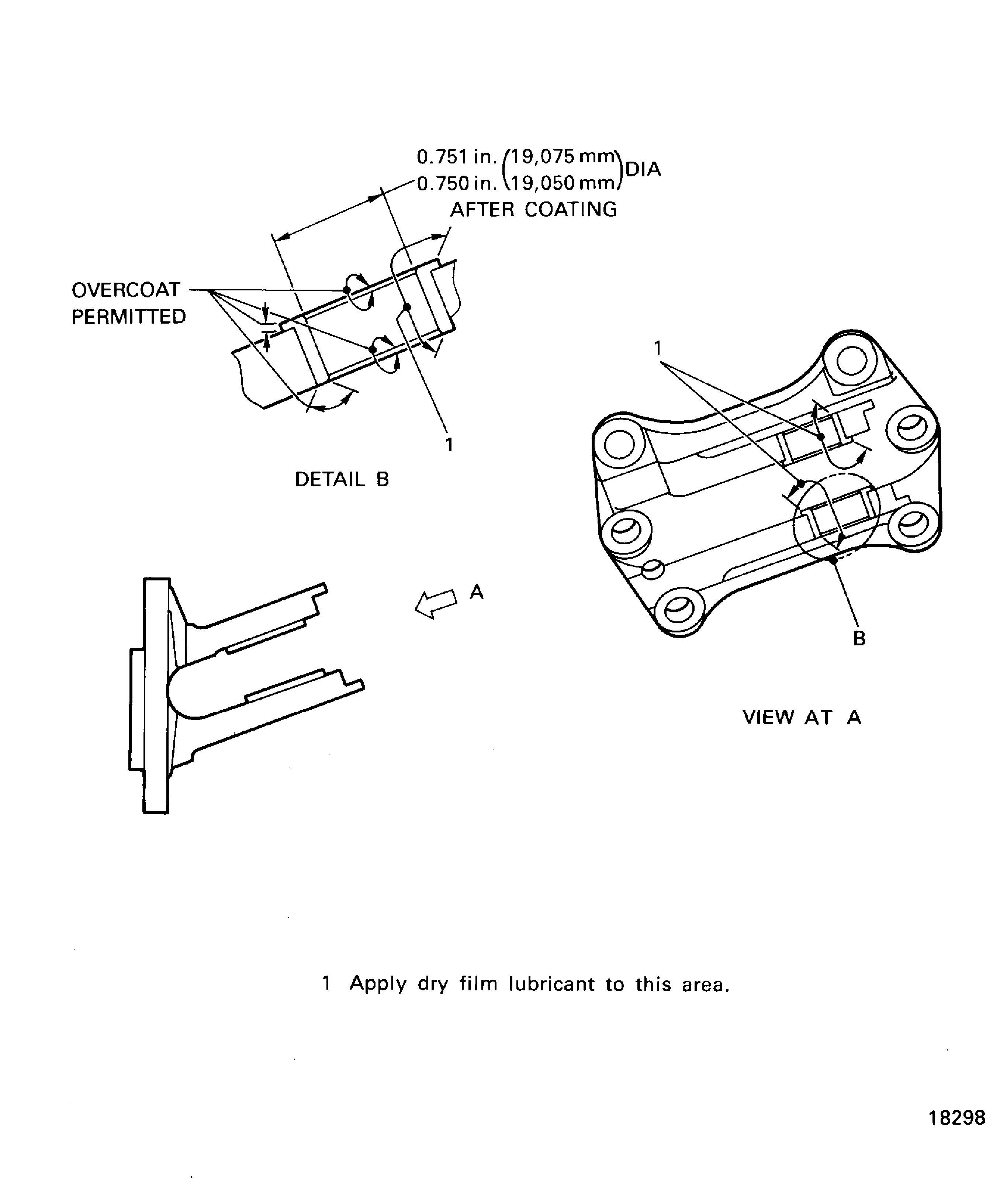 Apply the dry film lubricant to the area and location of No. 10 strut thrust mount bracket assembly