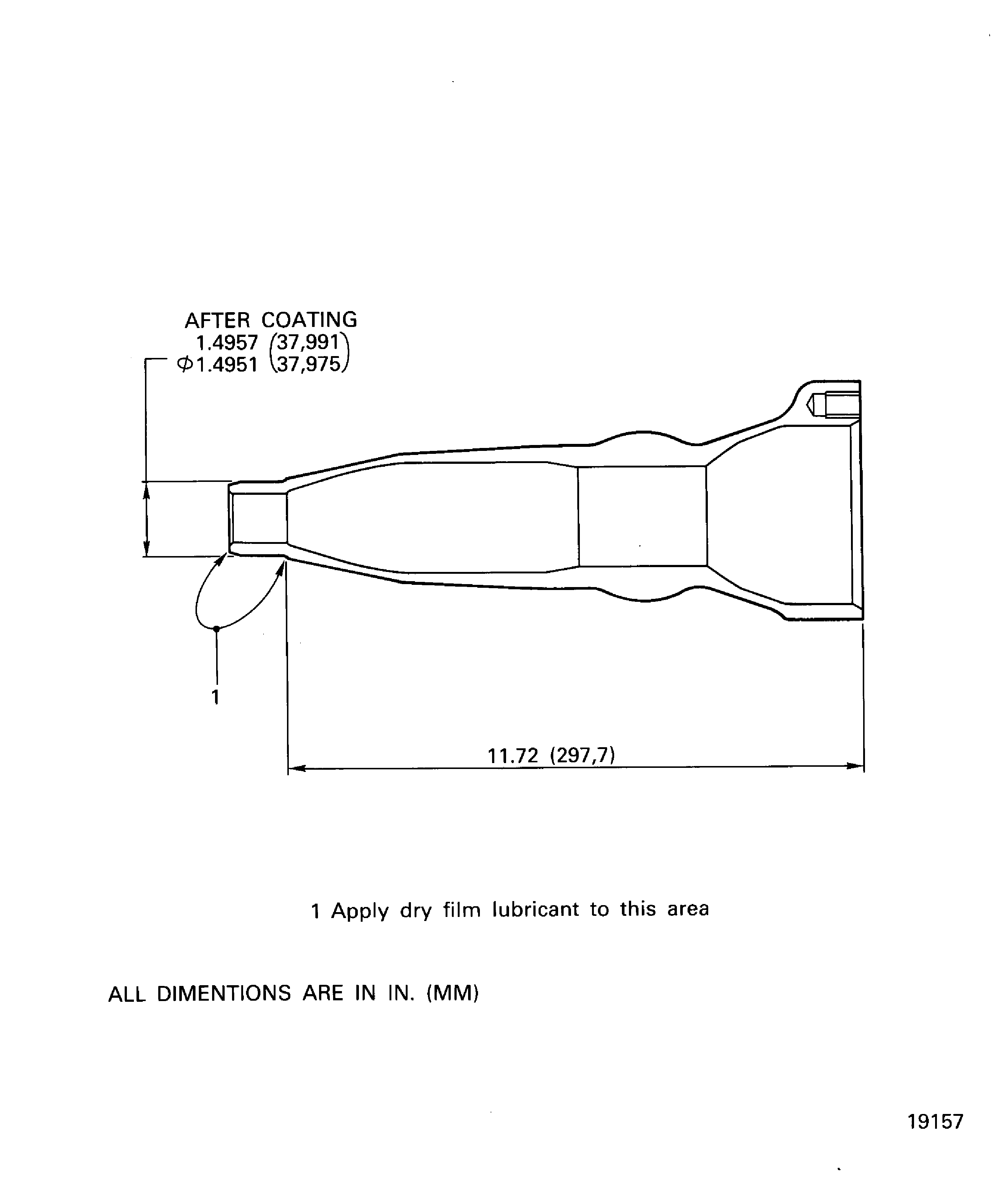 Apply the dry film lubricant to the areas and locations of the engine front mount tube assembly