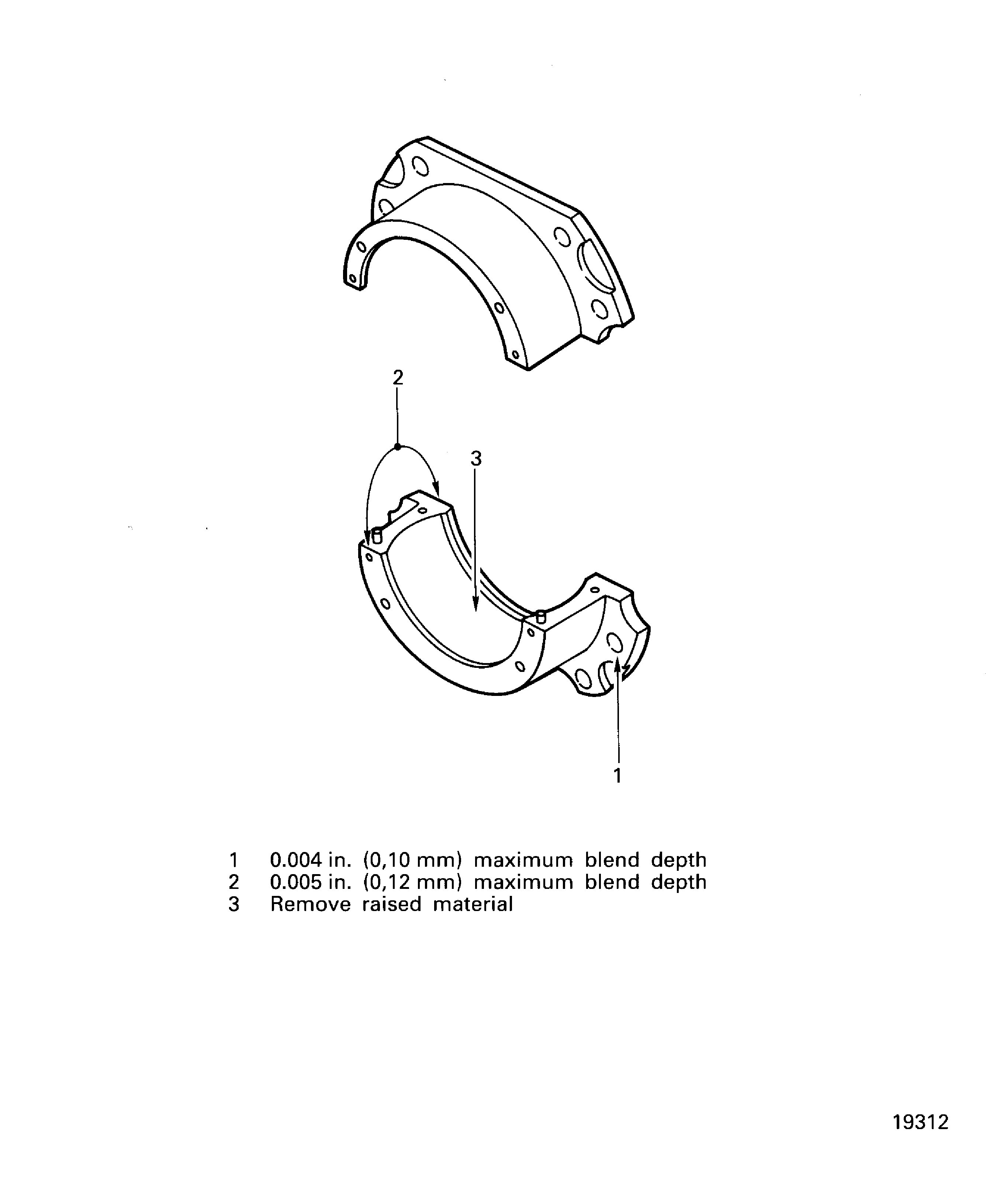 Mount tube outer race assembly - repair limits
