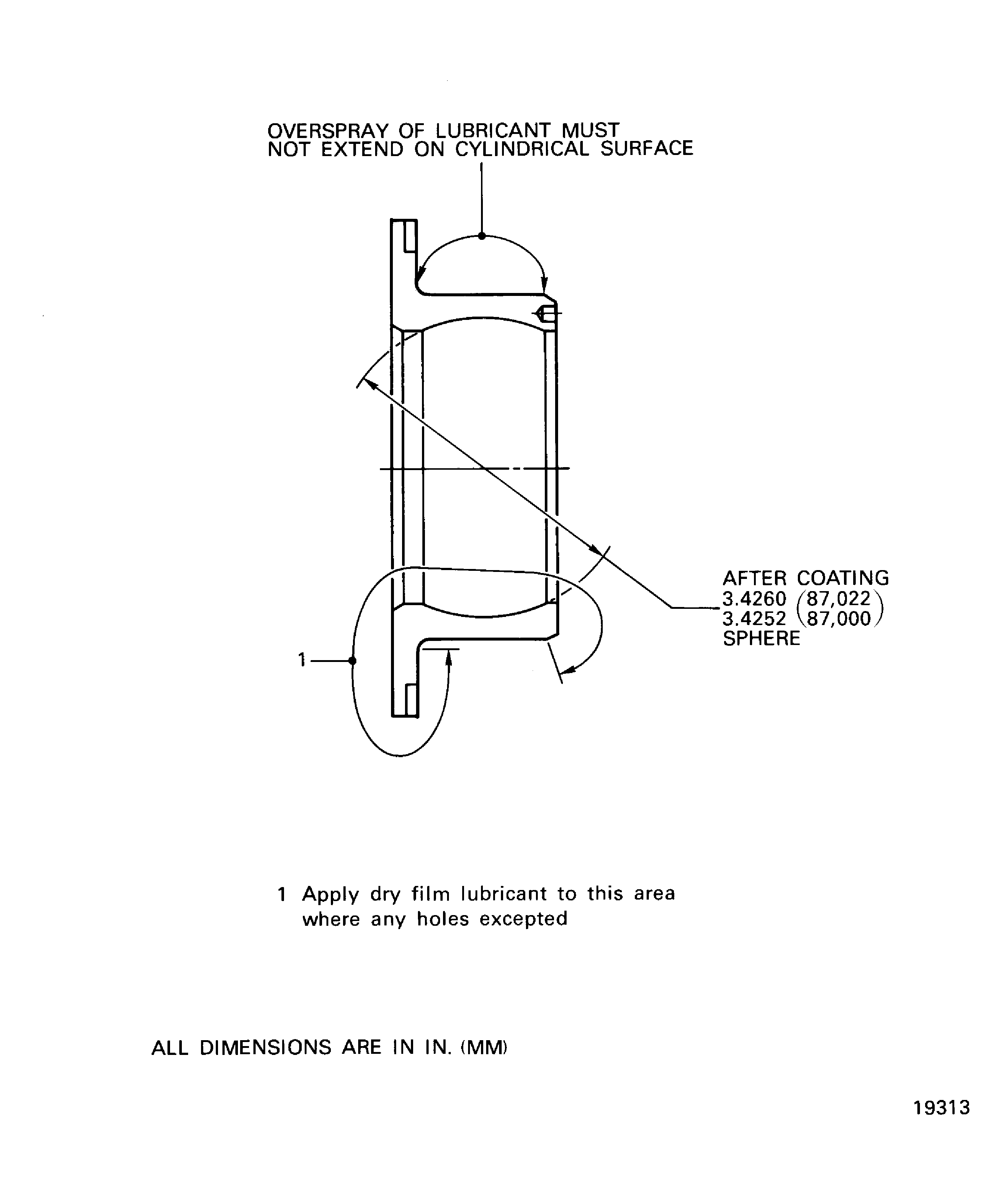 Apply dry film lubricant to the area and location of mount tube outer race assembly