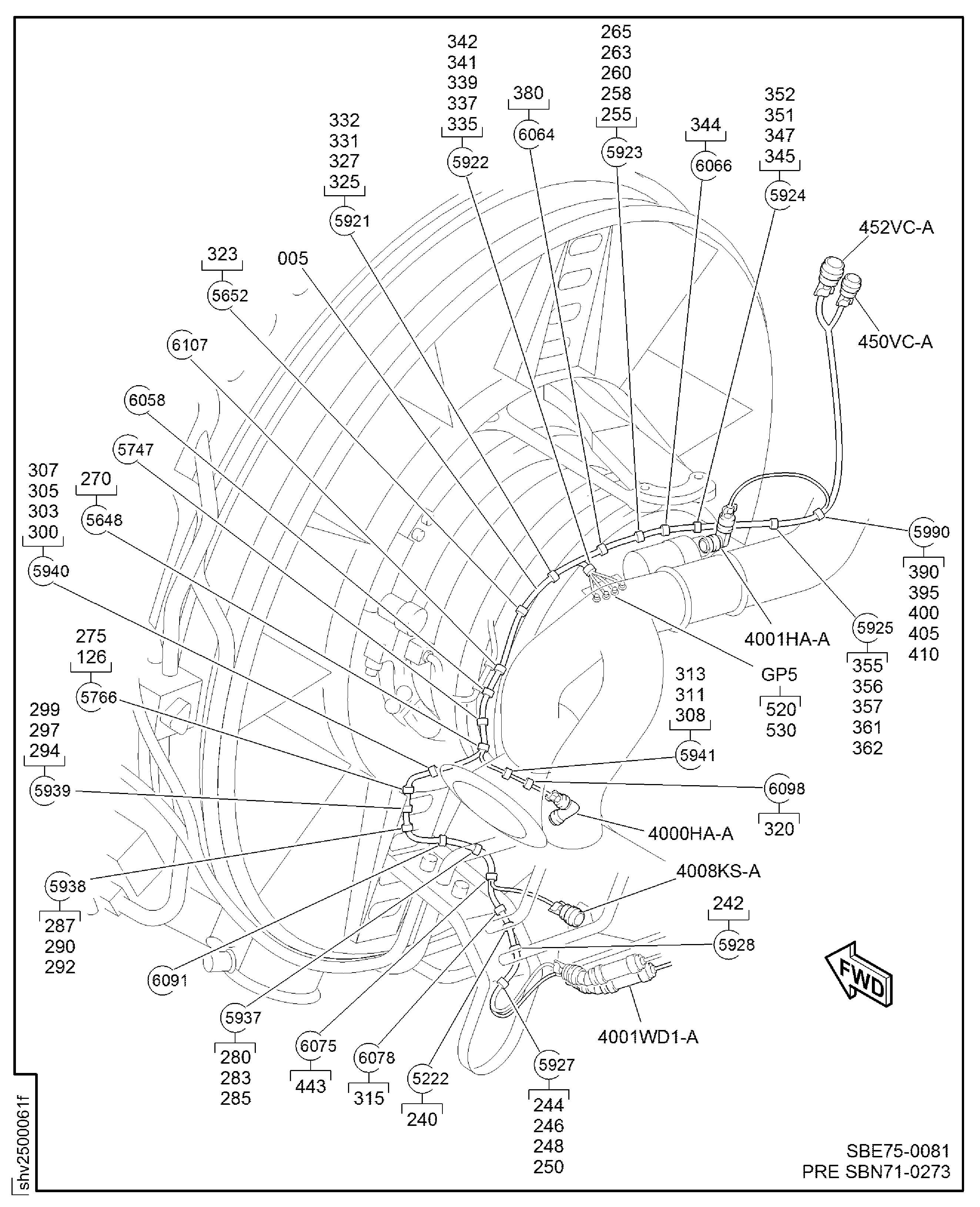 HARNESS CORE SERVICES FIRE (SYS A) NAC TEMP AND
