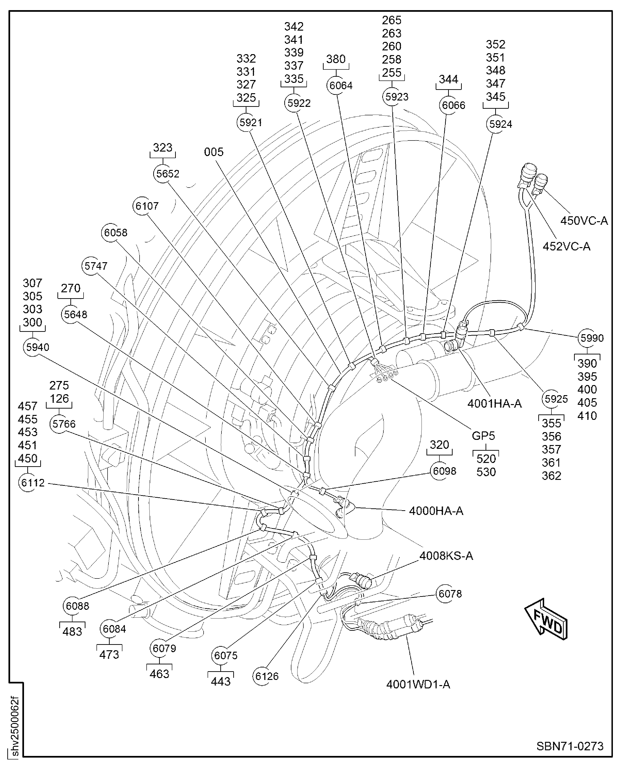 HARNESS CORE SERVICES FIRE (SYS A) NAC TEMP AND