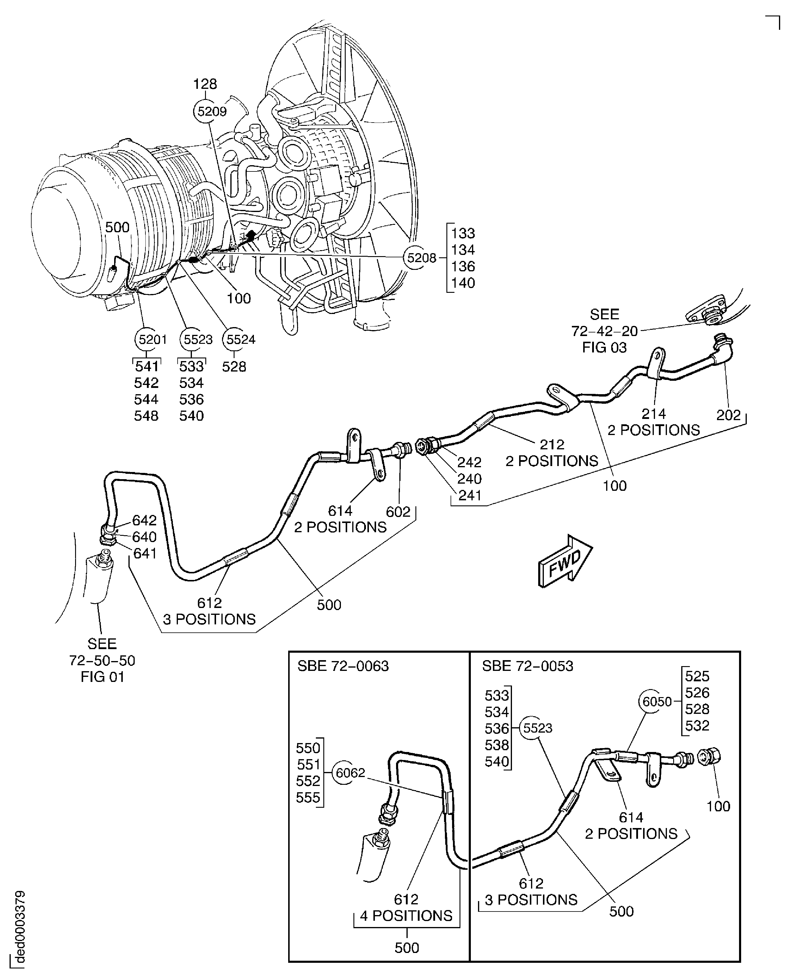 OIL HYDRAULIC AND WATER DRAIN TUBES