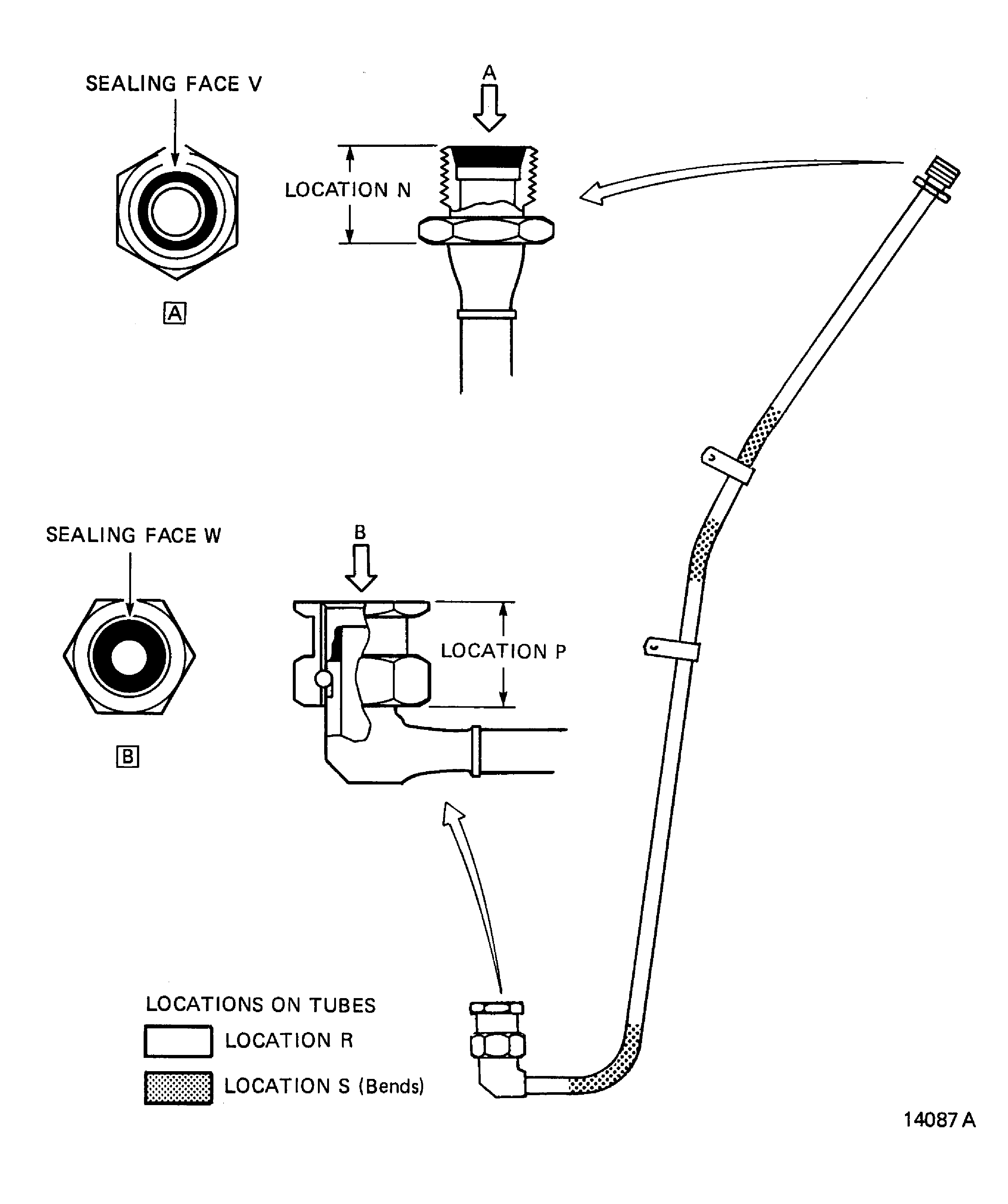 Locations on the Drain Tube (01-500)
