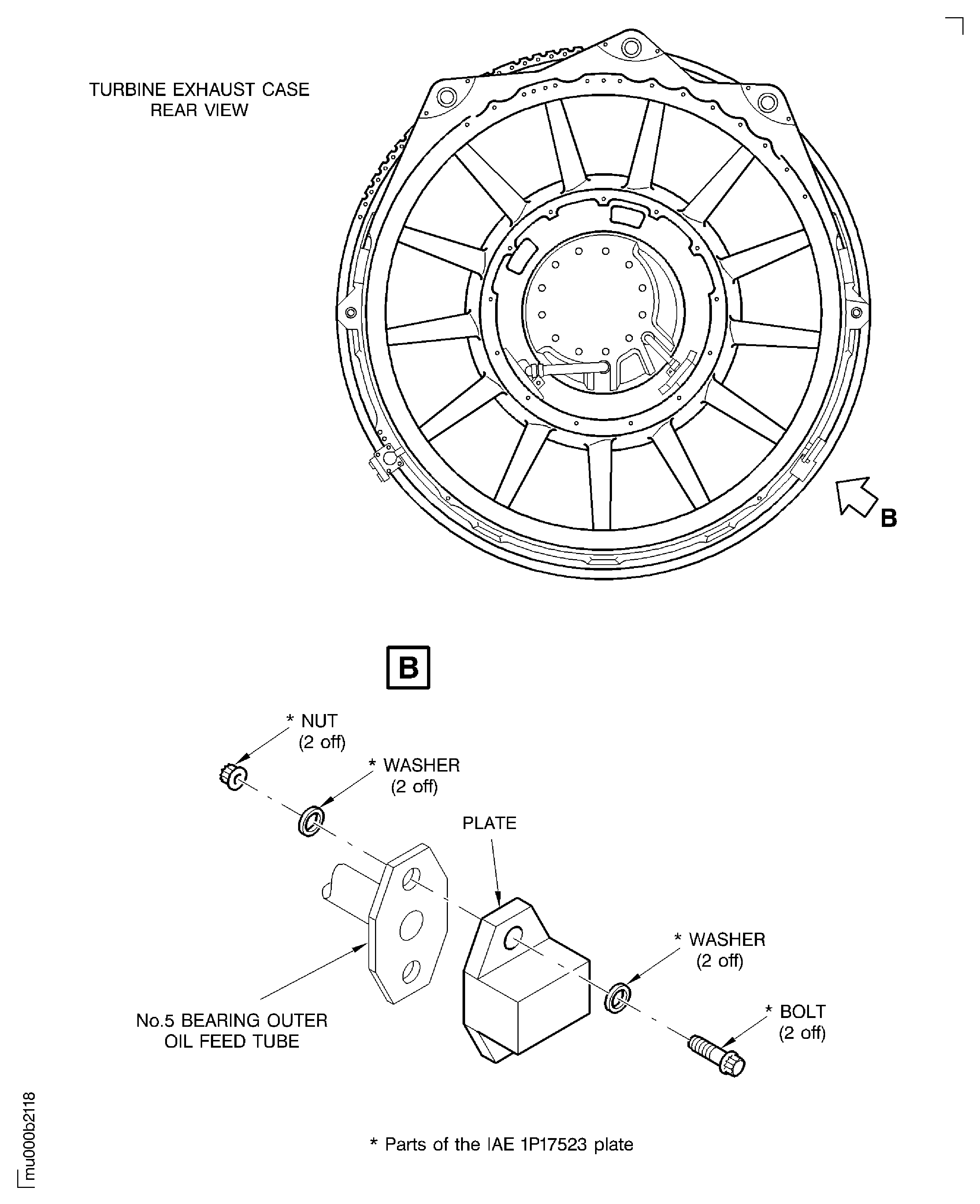 Install the plate No. 5 bearing outer feed tube