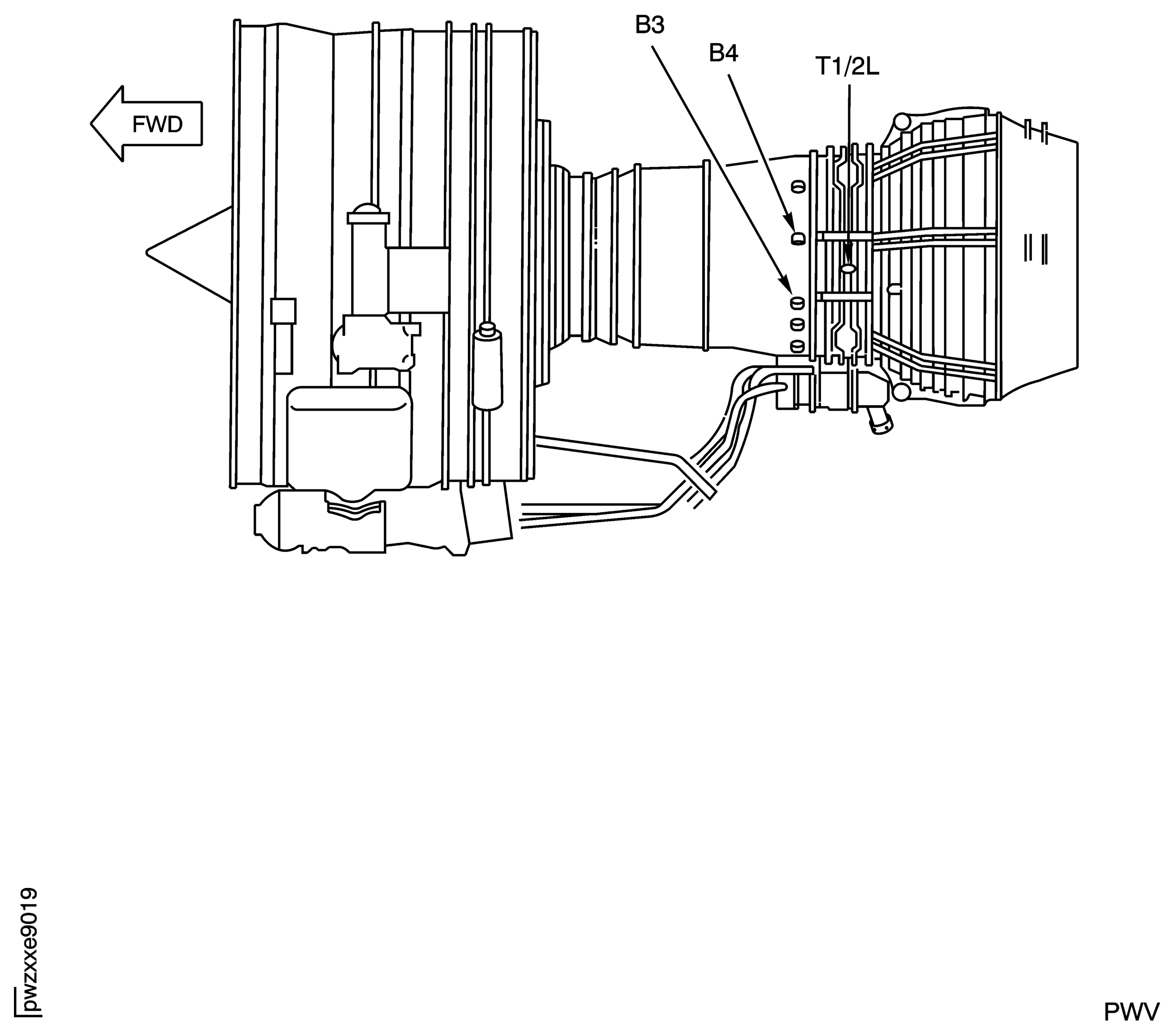HPT Borescope Locations for Inspection of the Stage 1 HPT Blades (Left Side)
