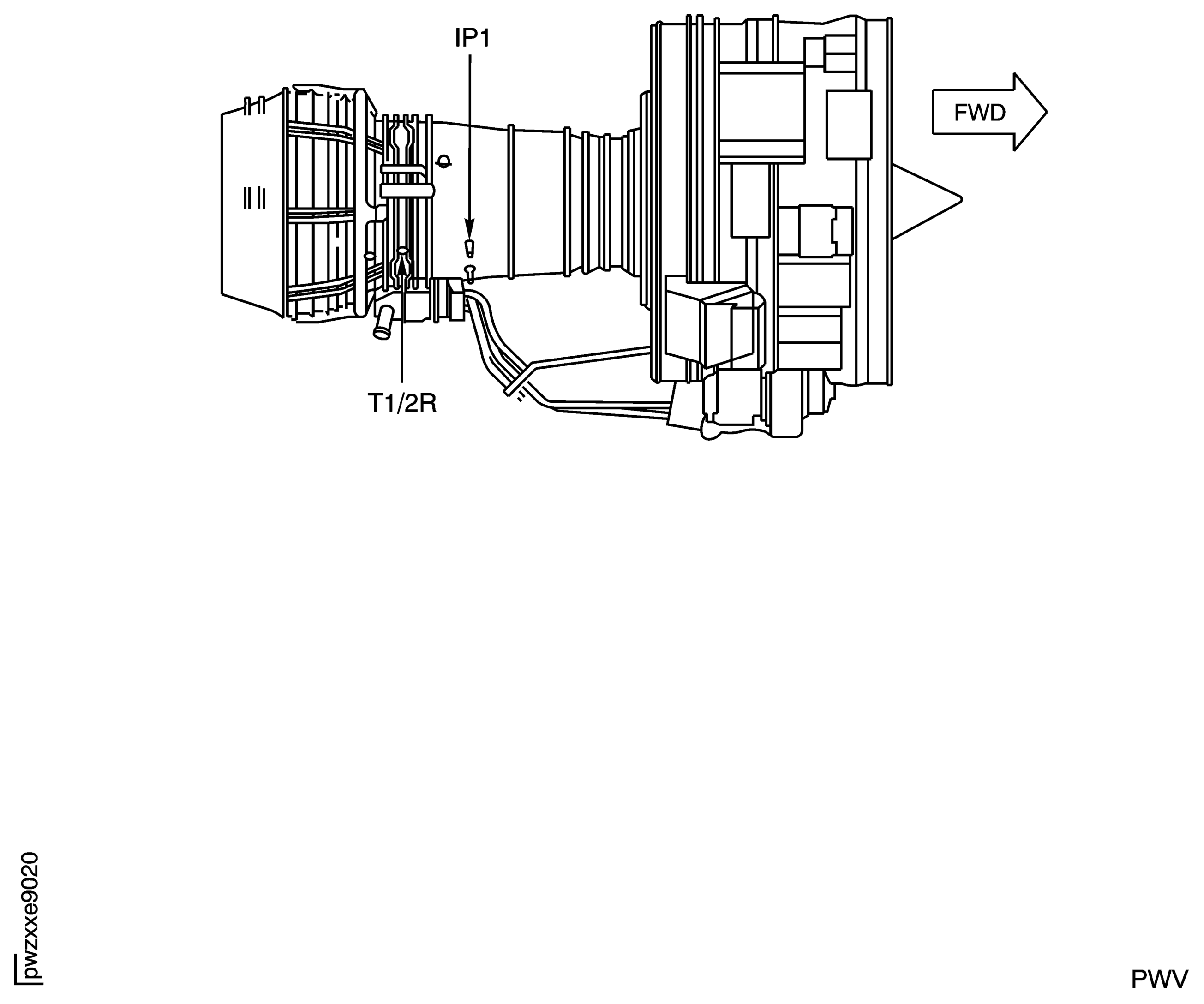 HPT Borescope Ports for Inspection of the Stage 1 HPT Blades (Right Side)