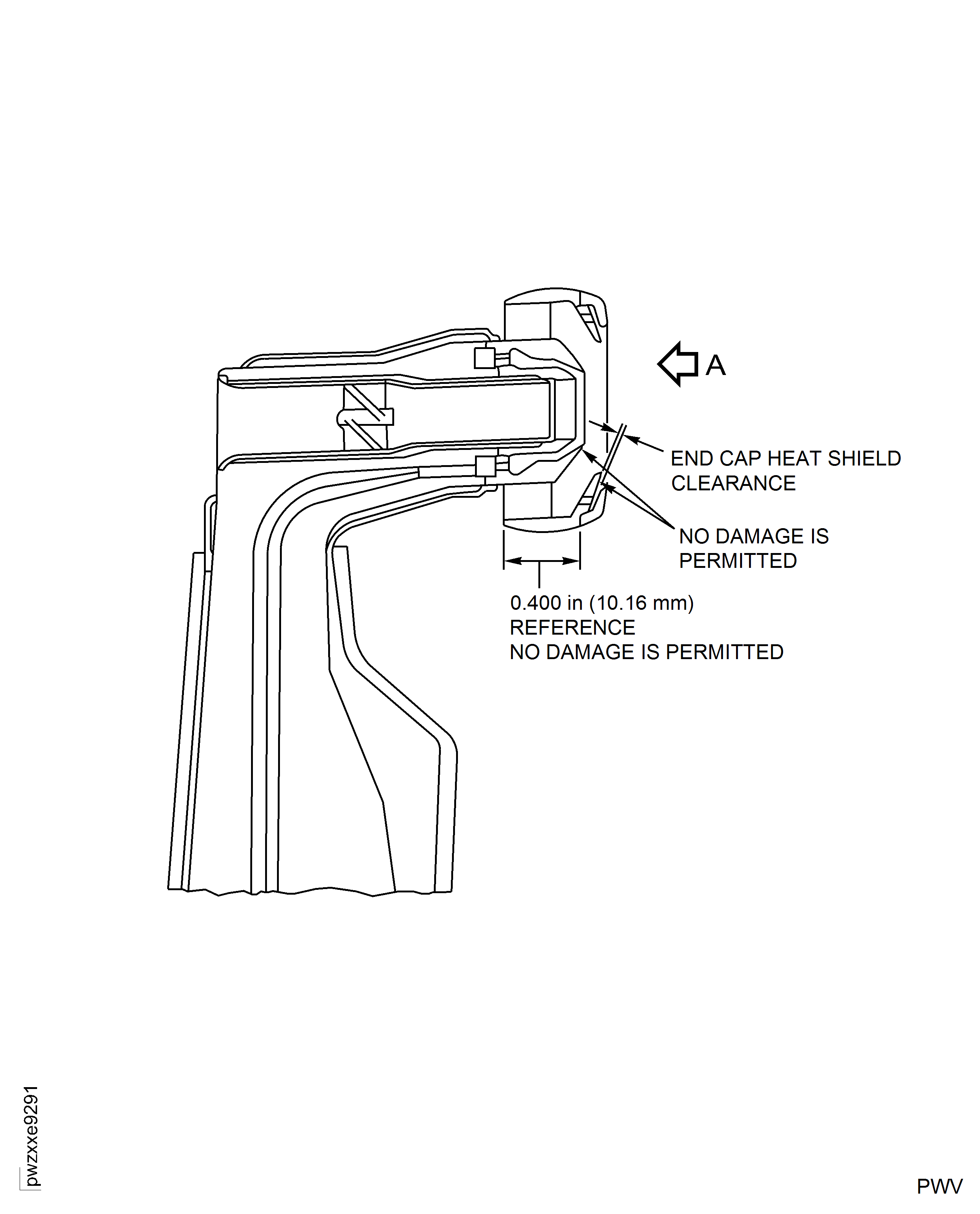 Fuel Nozzle End Cap Inspection area