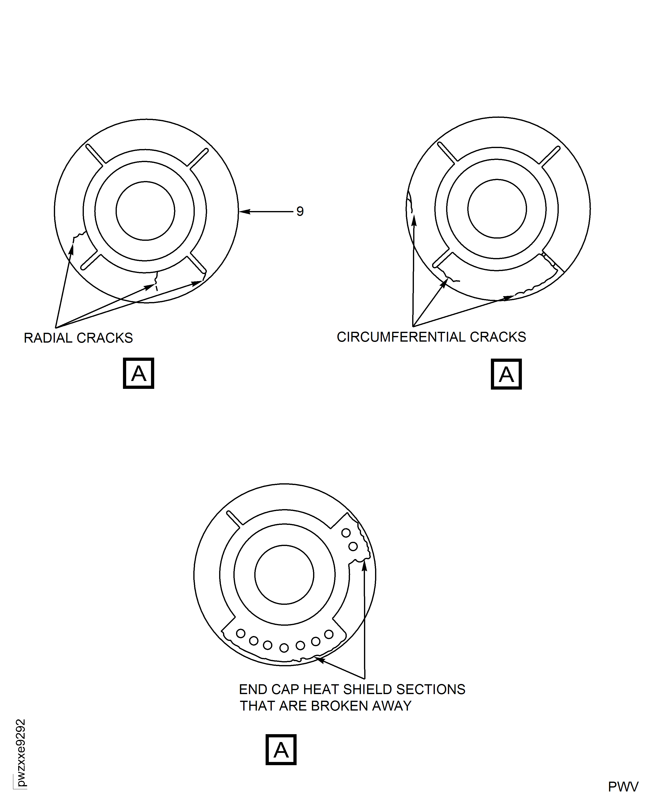 Fuel Nozzle End Cap Inspection Area