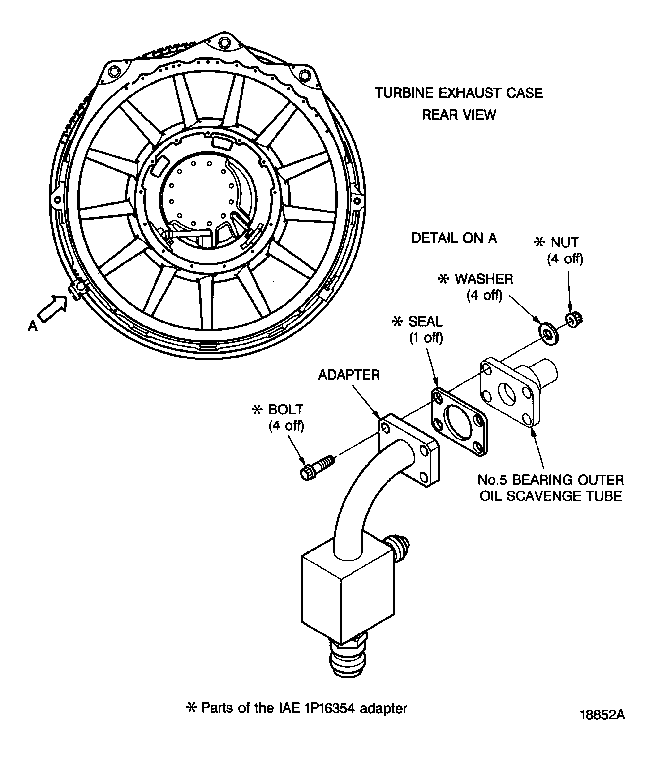 Installation of the Adapter to No.5 Bearing Outer Oil Scavenge Tube