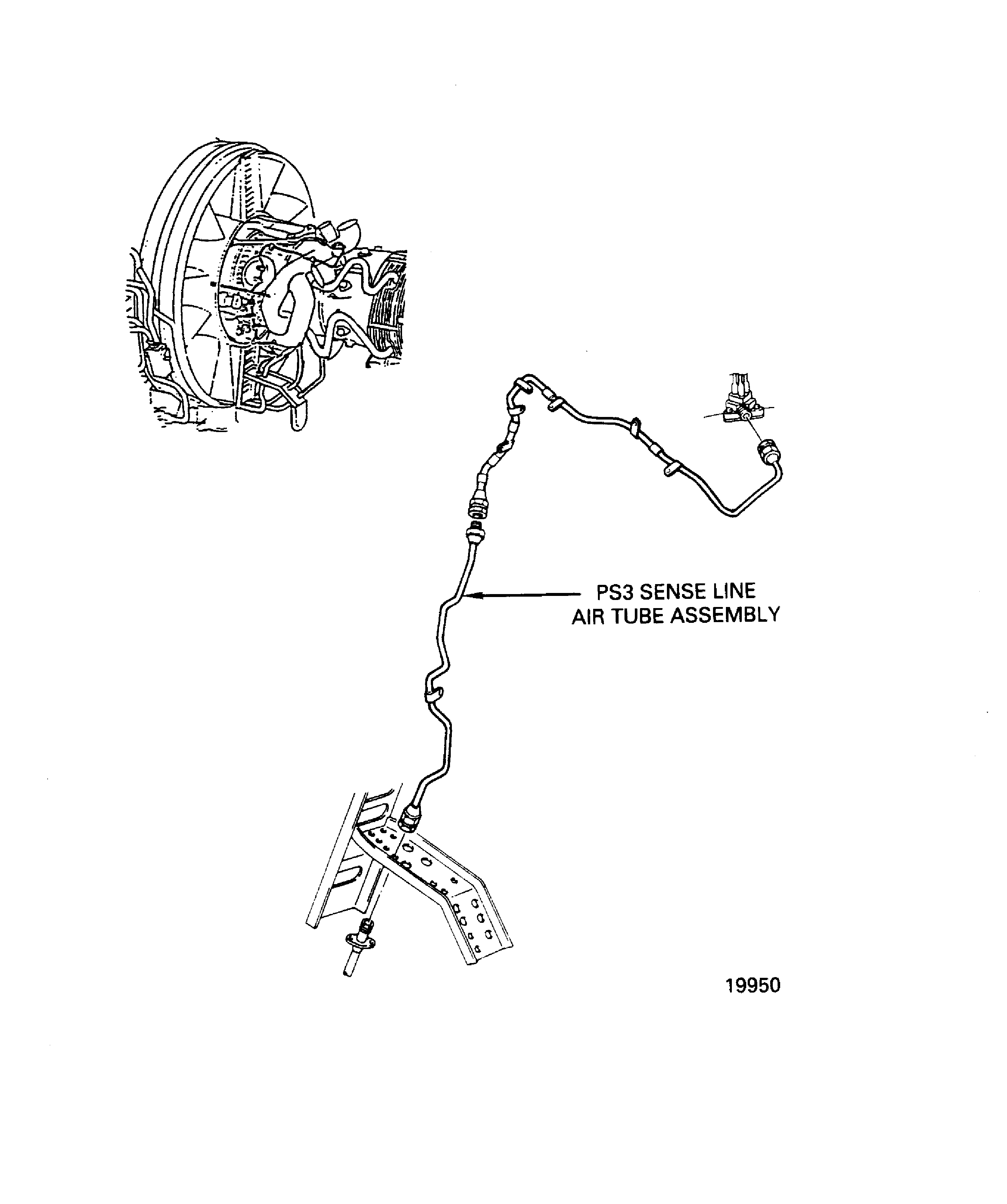 Remove the PS3 sense line air tube assembly