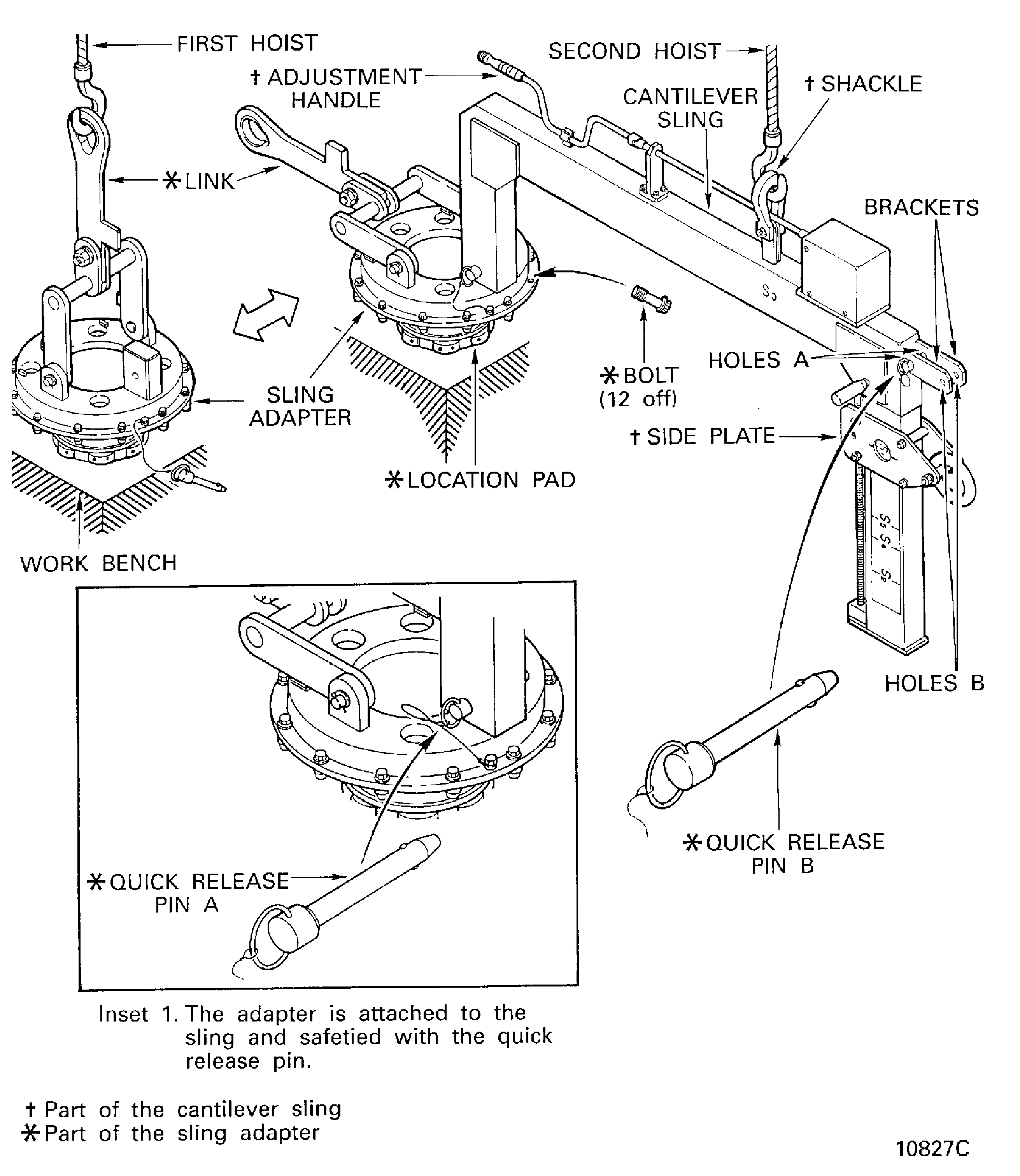 The sling and adapter assembly