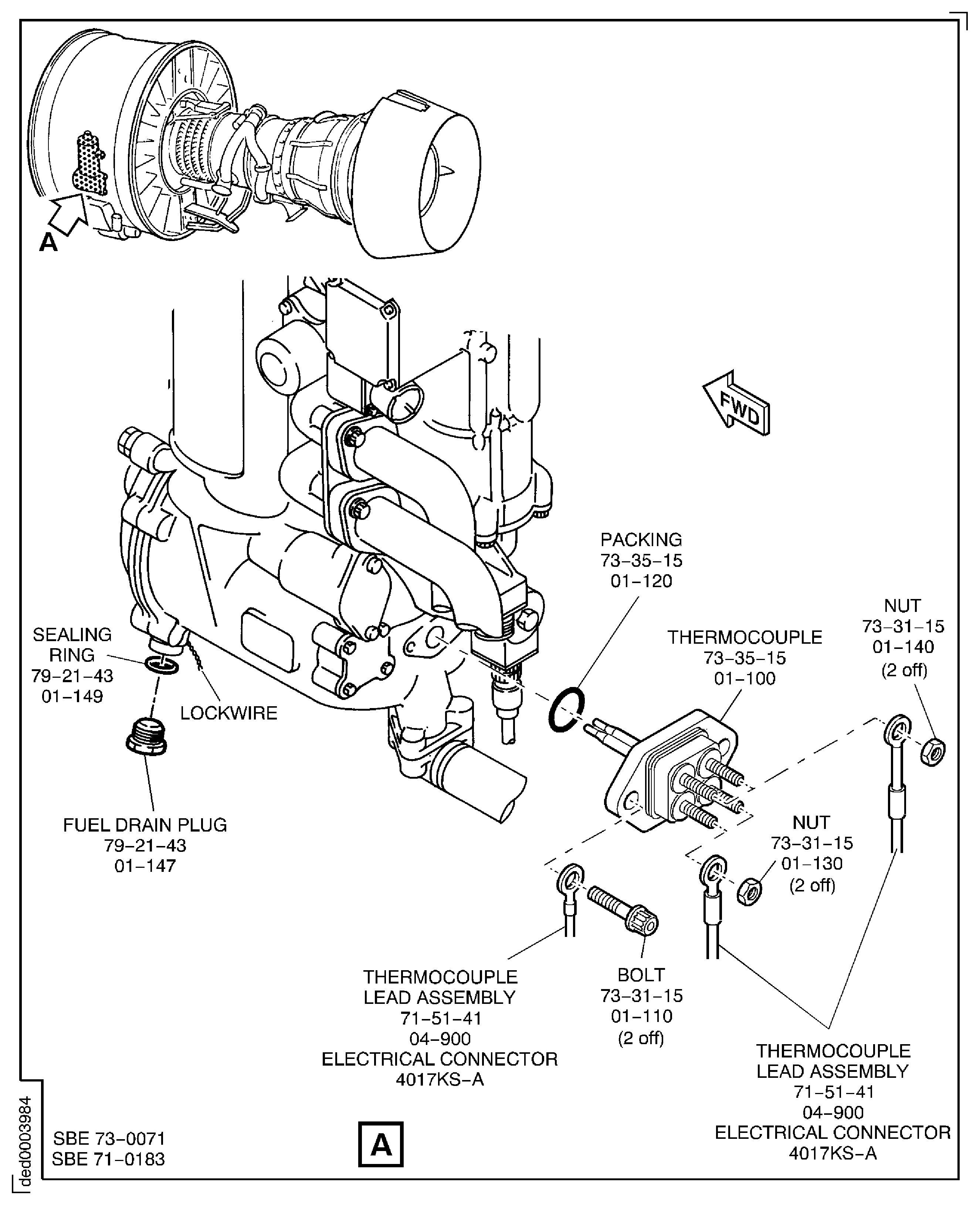SBE 73-0071 : Fuel temperature thermocouple