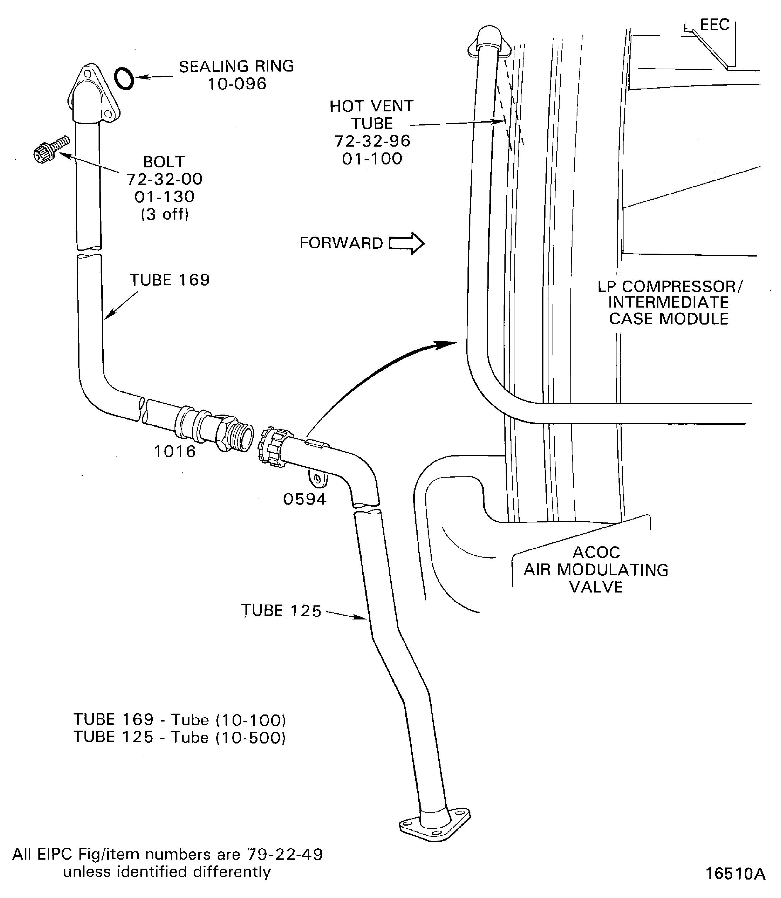 Remove the Tubes 125 and 169, the Oil Scavenge Tubes