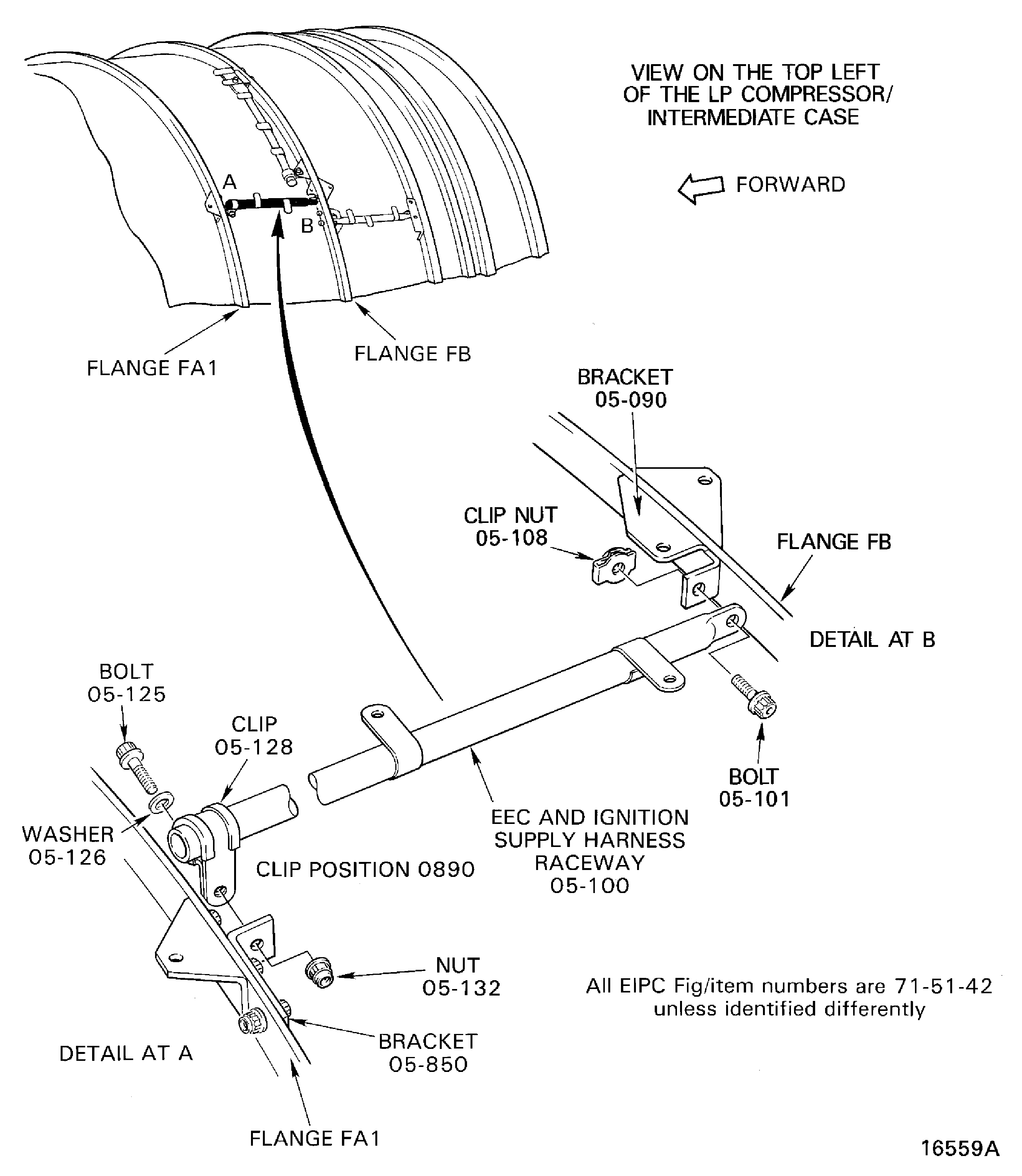 Remove the EEC and Ignition Supply Harness Raceway