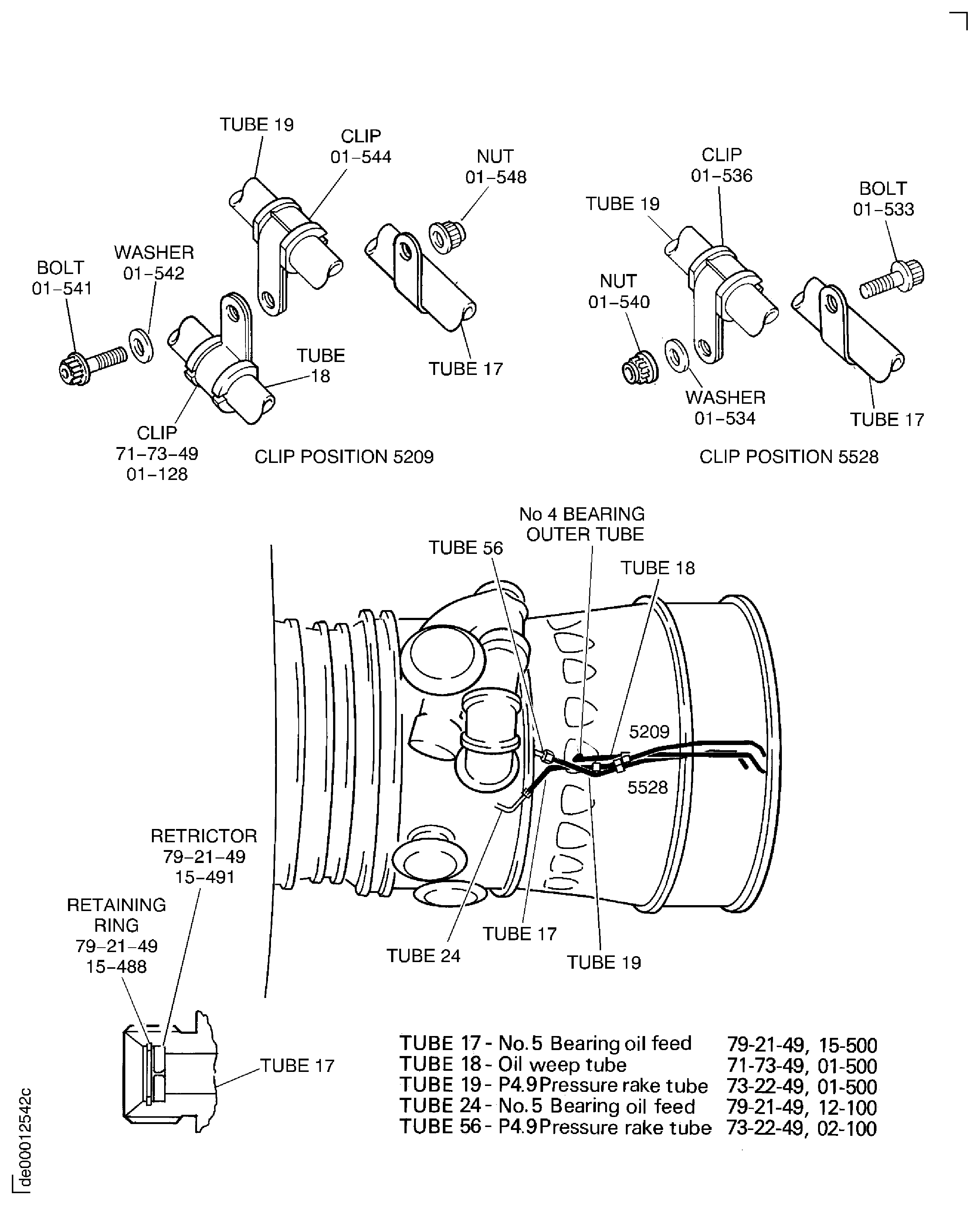 Install the tubes 17, 18 and 19