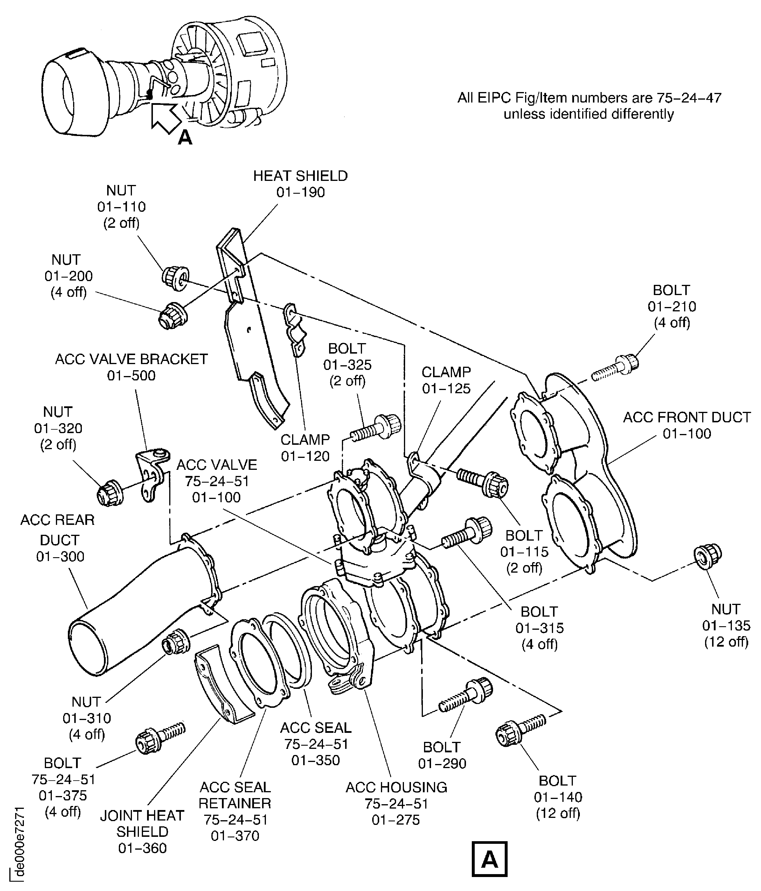 Remove the ACC valve, the front duct and the rear duct