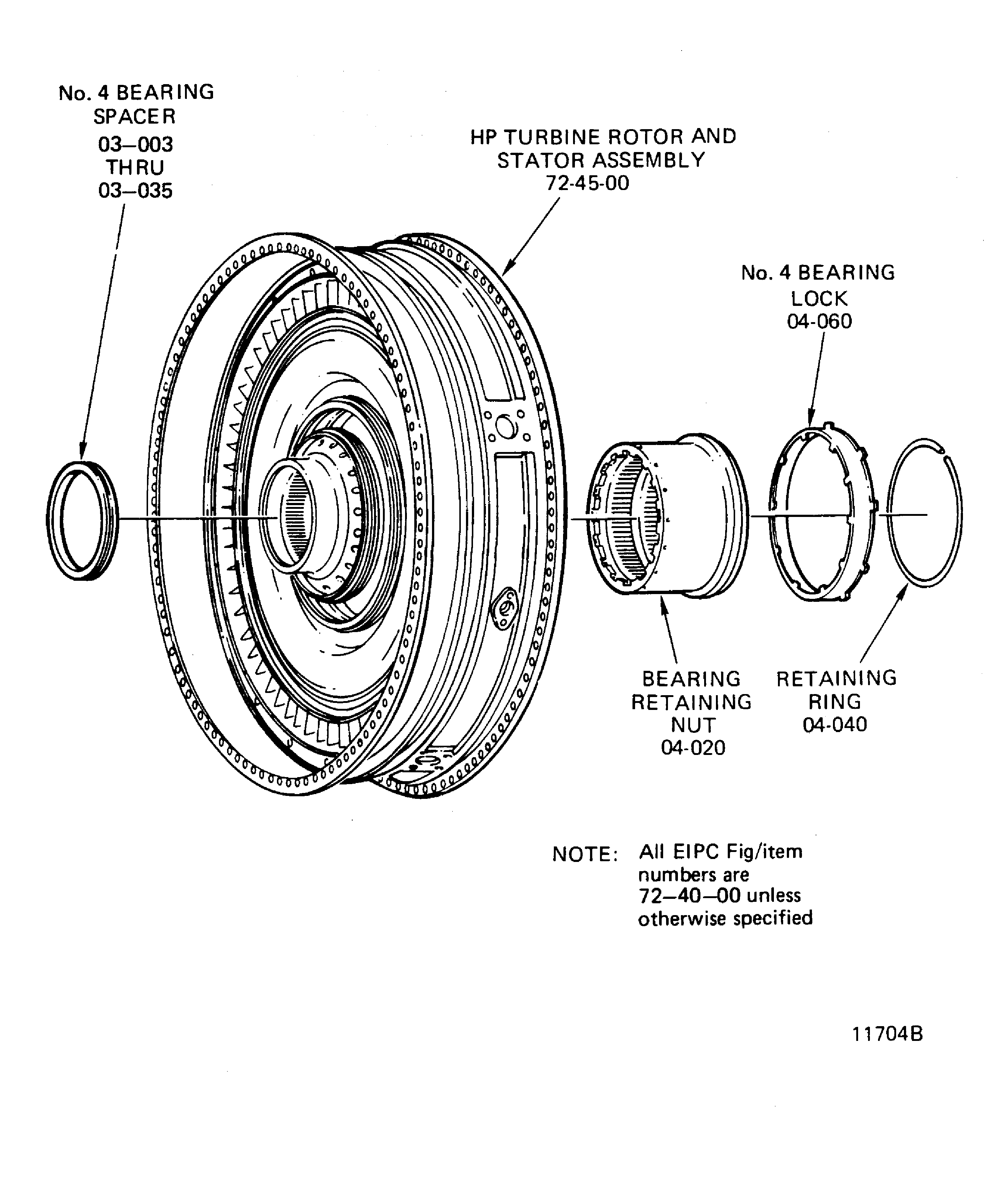 HP Turbine Assembly and Related Parts