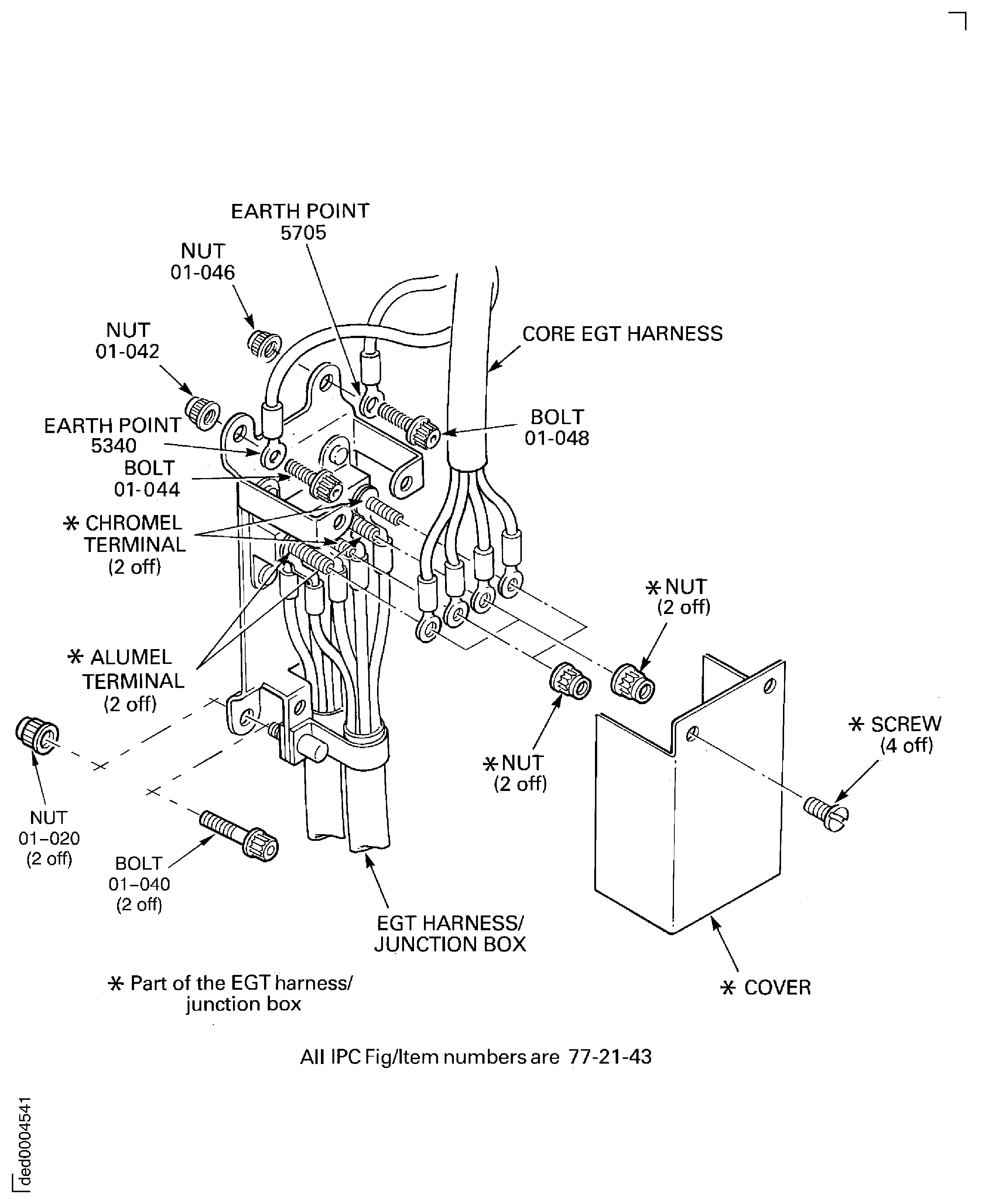 SBE 77-0009: Install the EGT Harness/Junction Box and the Core EGT Harness.