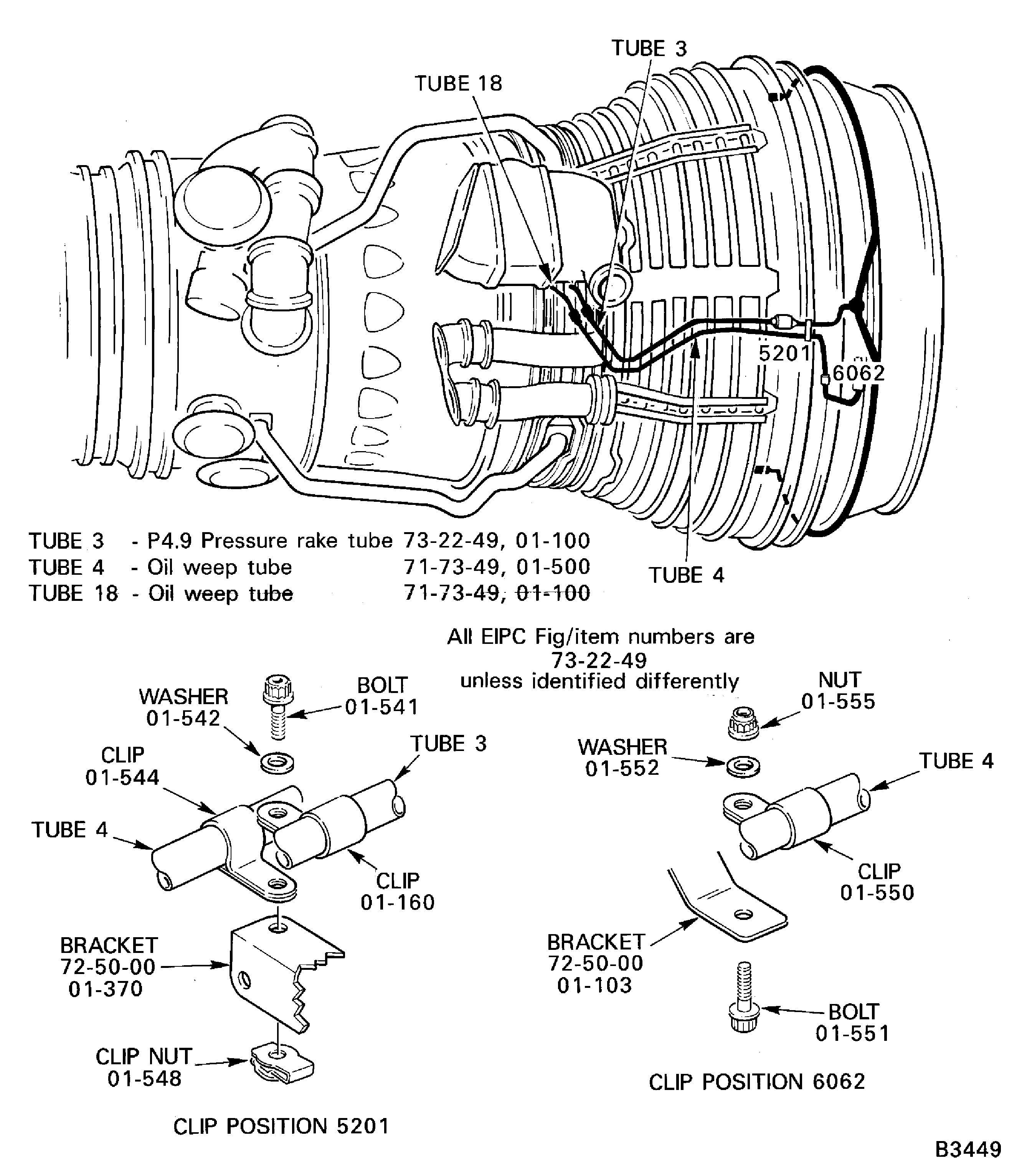 Remove the No. 4 Bearing Oil Weep Tube