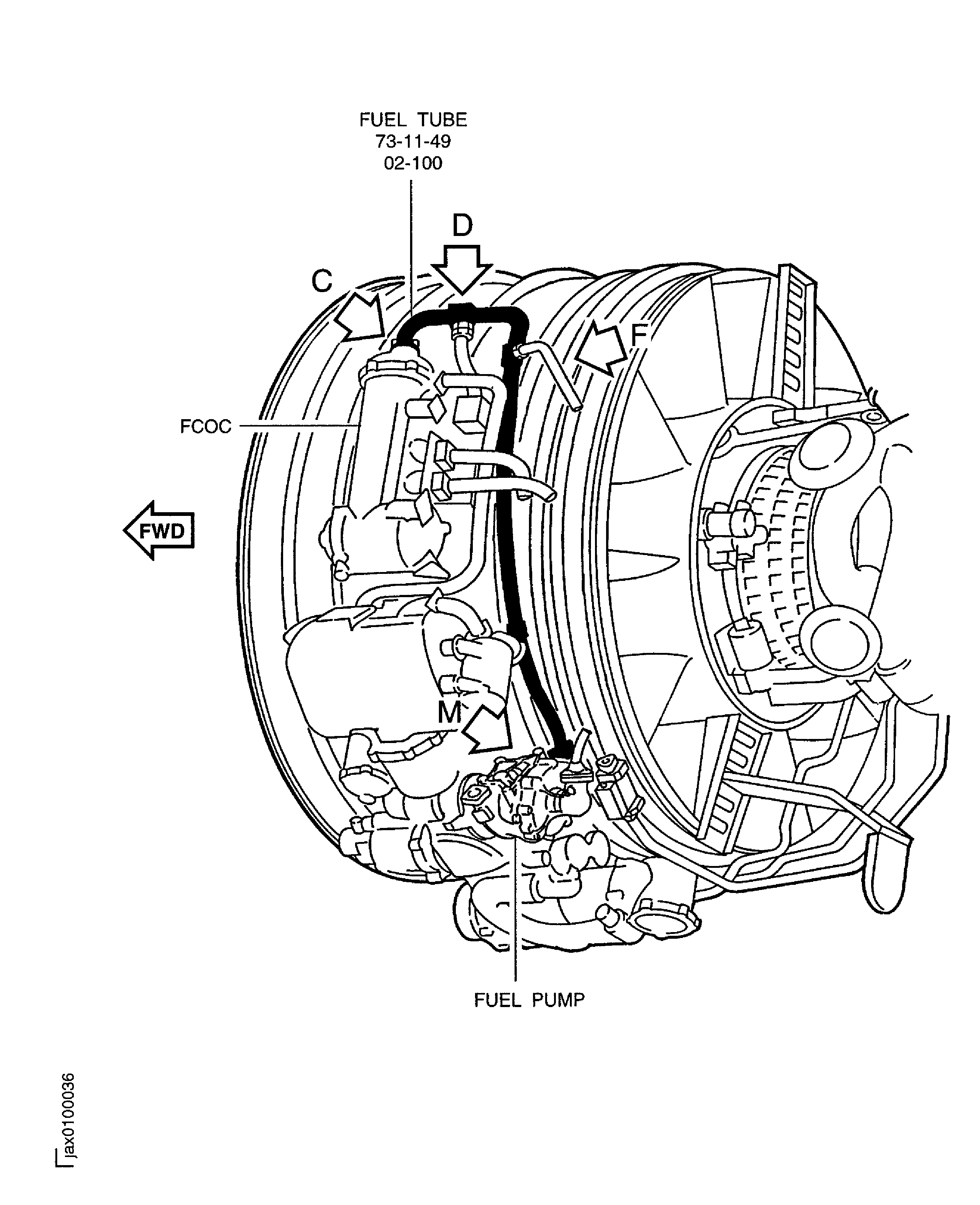 Pre SBE 73-0058: Remove the fuel tube from the FCOC and the pump