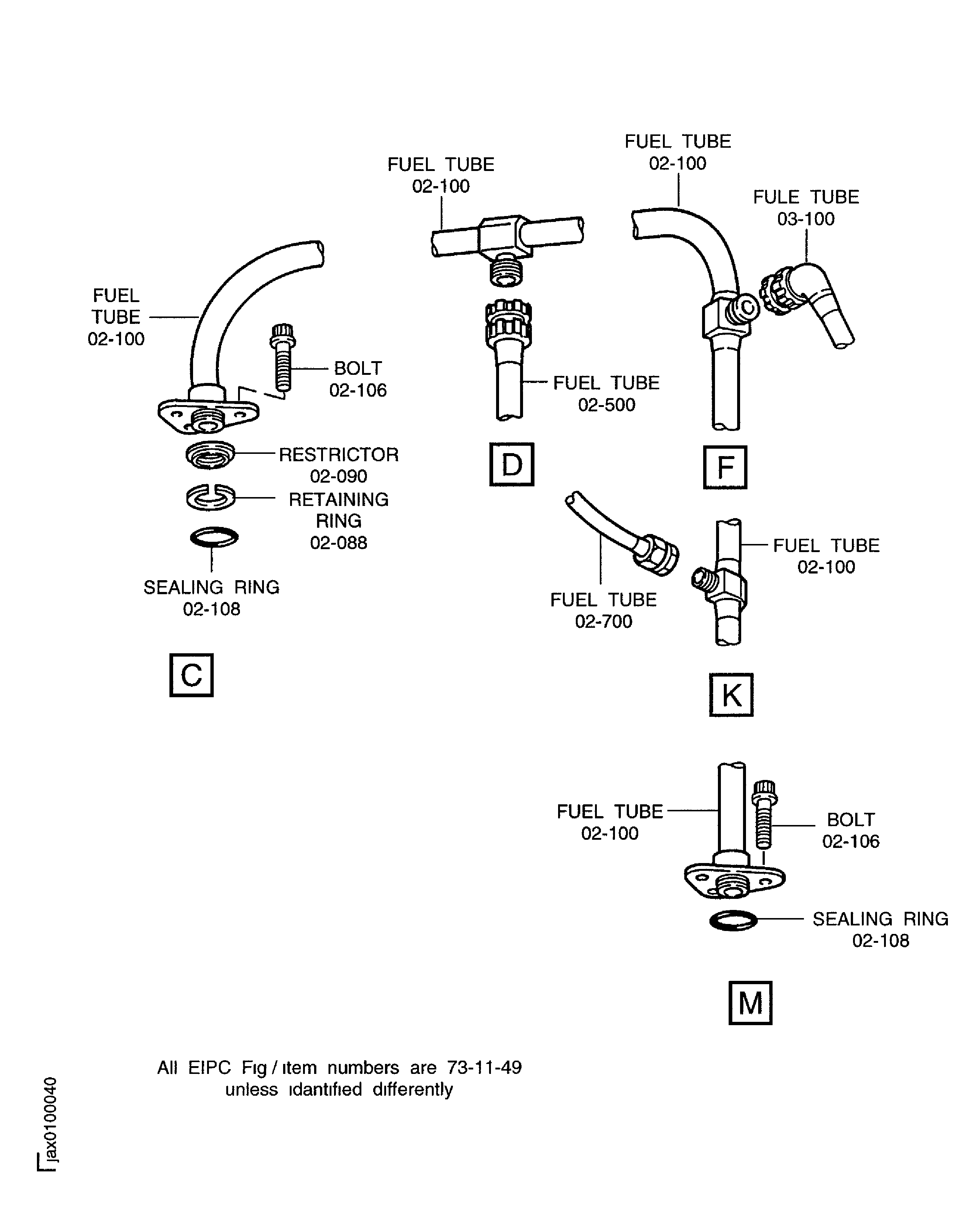 Pre SBE 73-0078: Install the fuel tube to the FCOC and the pump
