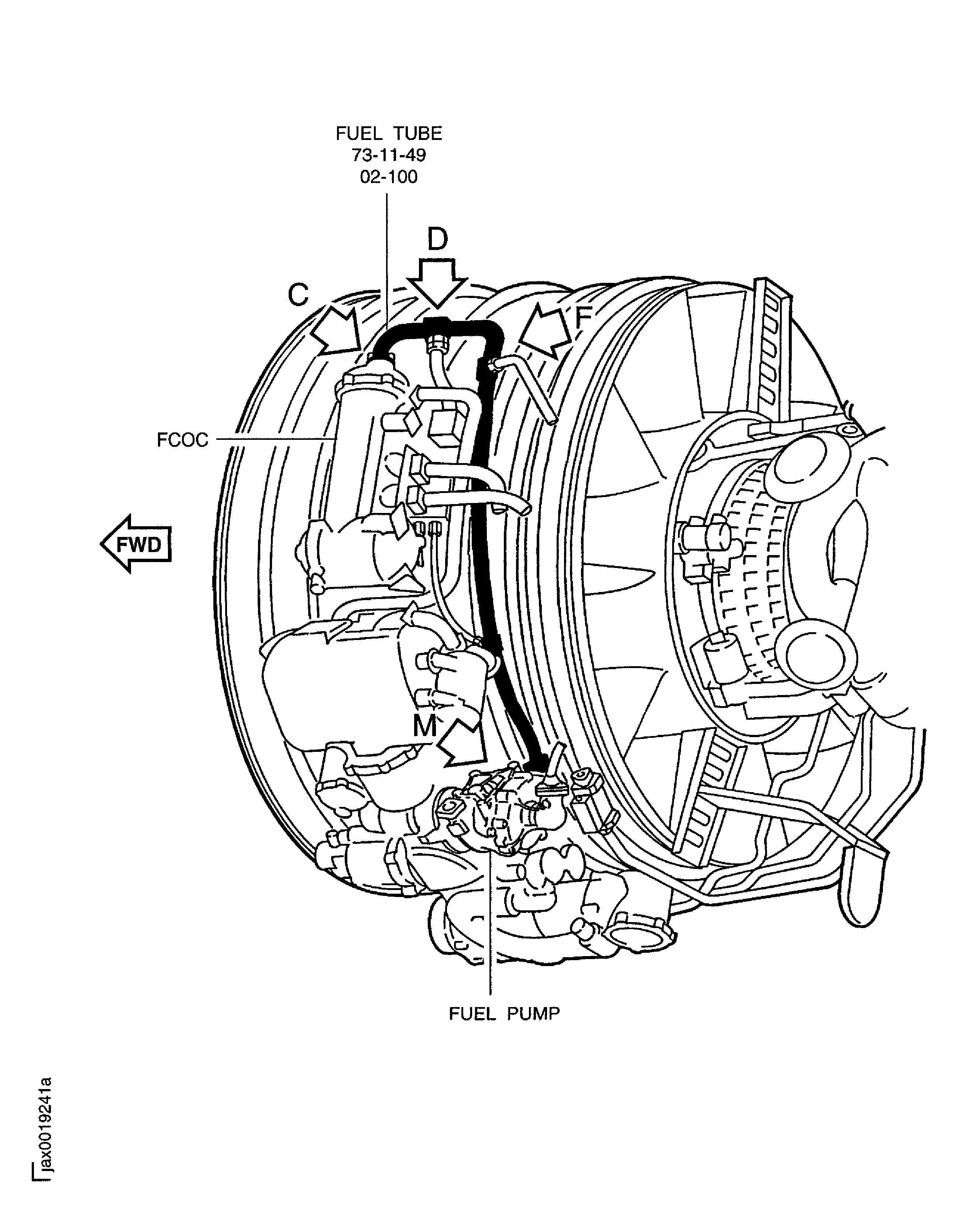 Pre SBE 73-0078: Install the fuel tube to the FCOC and the pump