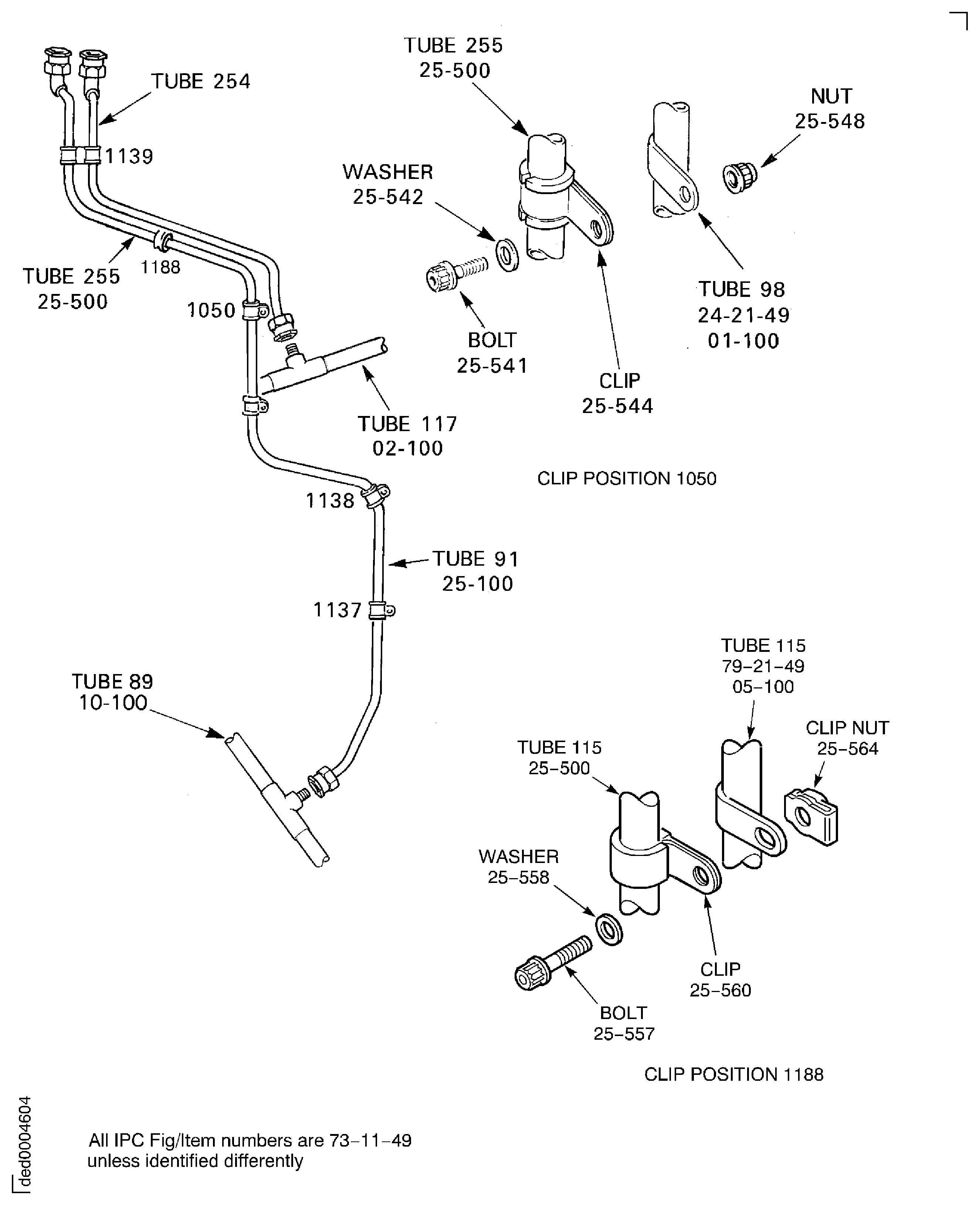 Remove the HP Servo Fuel Tubes (91, 254 and 255)