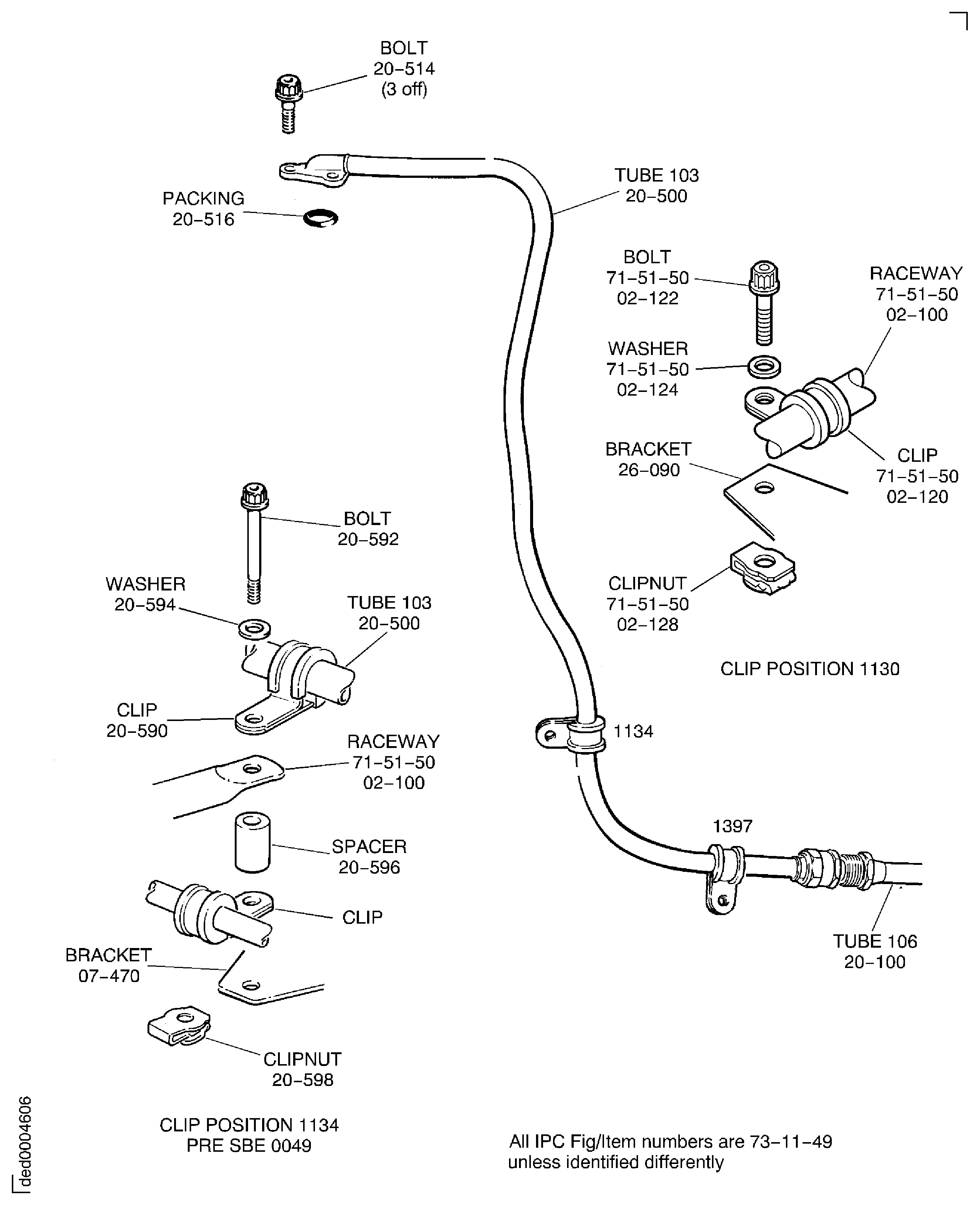 Remove the fuel Servo Return Tube (103)