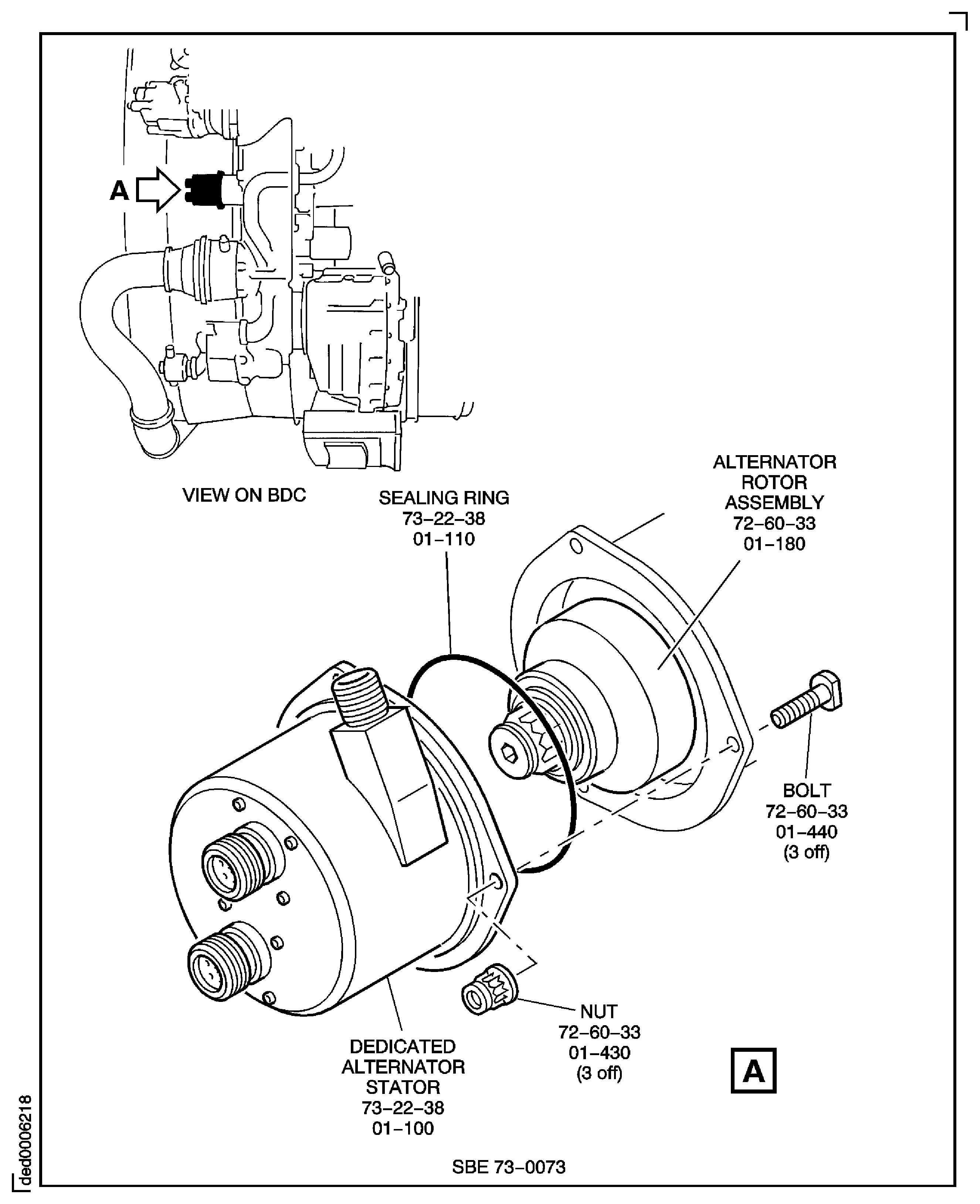 SBE 73-0073: Remove the dedicated alternator stator